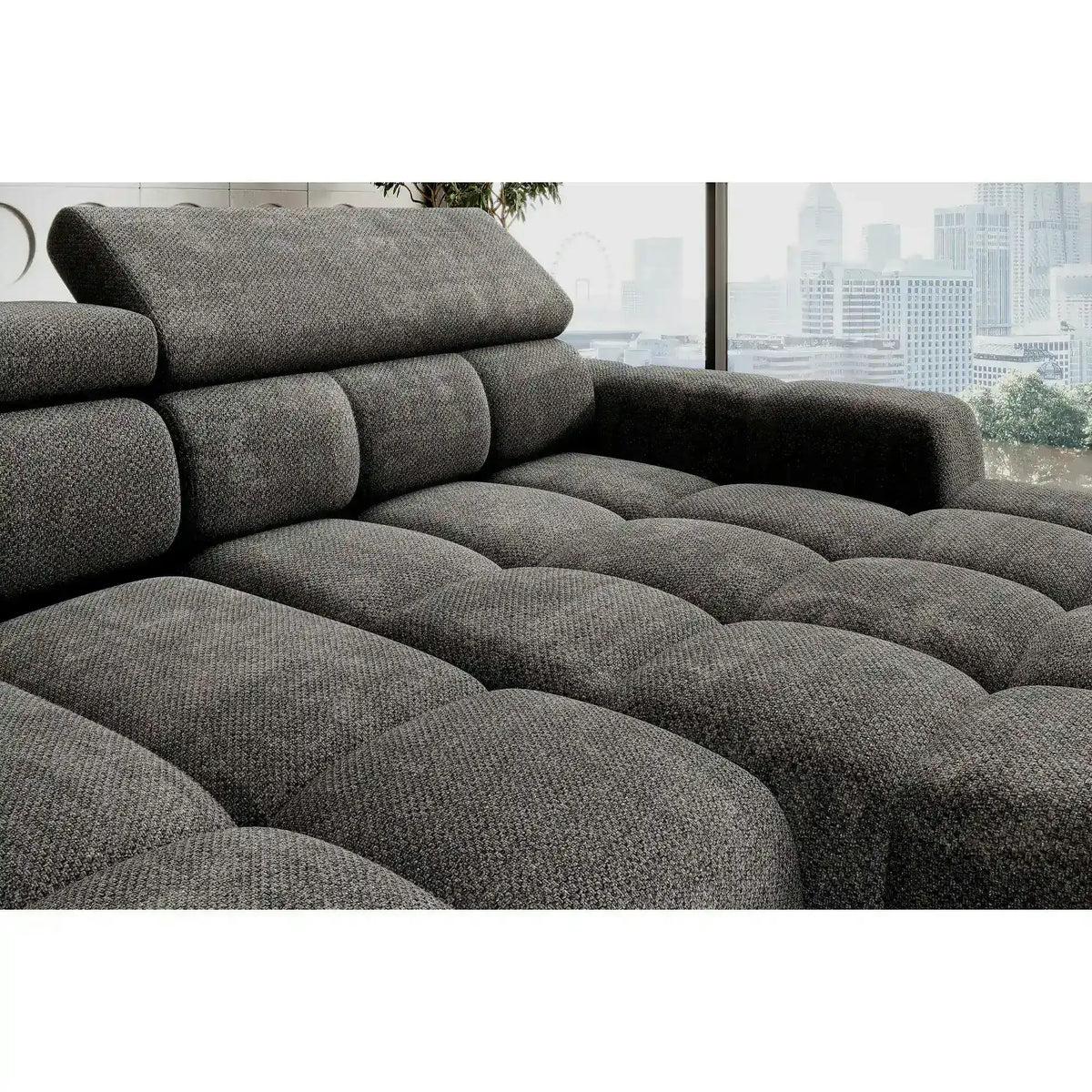 Coltar BULL S, personalizabil, cu reglaj electric si tetiere reglabile, 285x168x97 cm