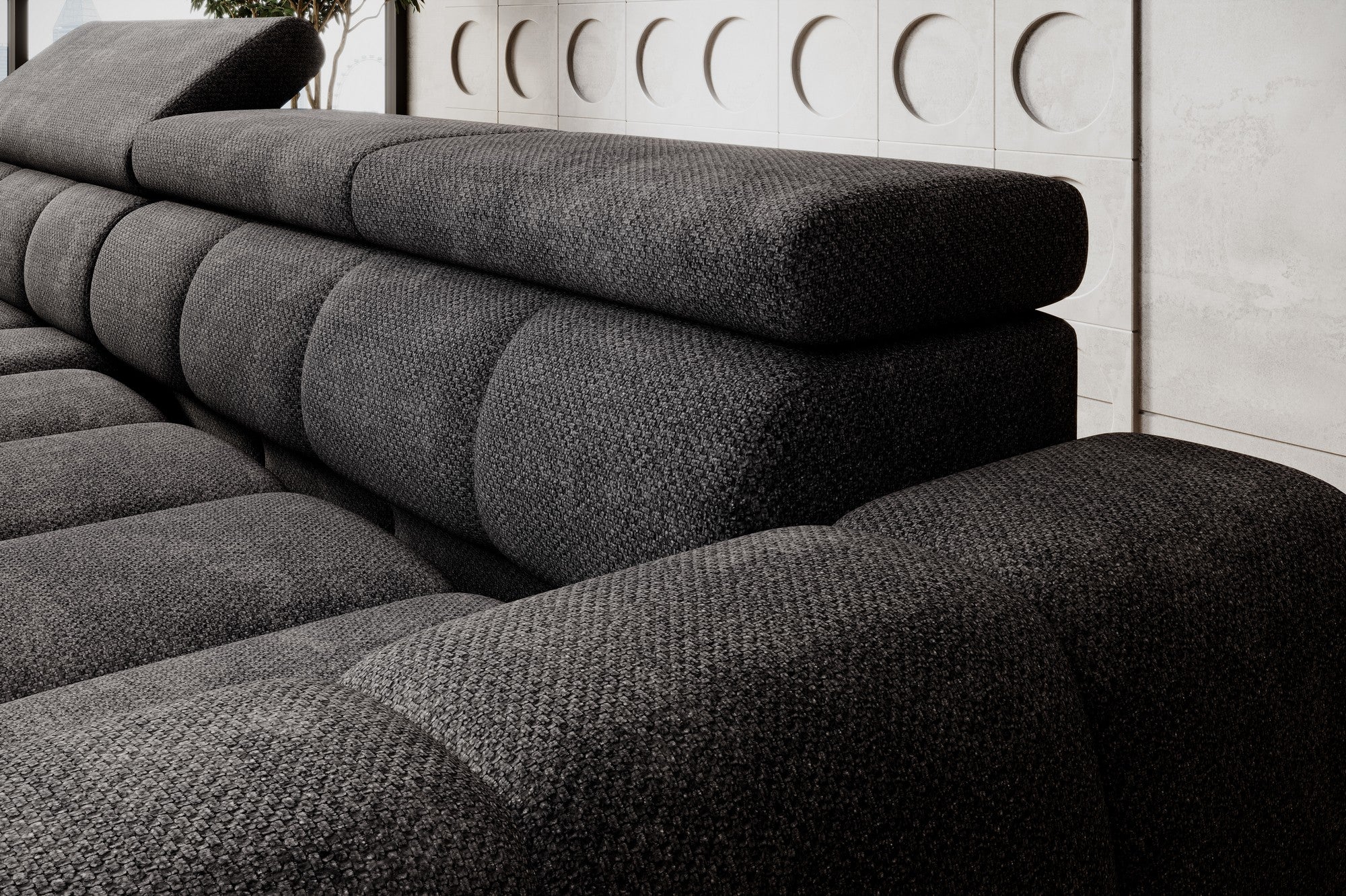 Coltar BULL S, personalizabil materiale gama Oferta Avantaj, cu reglaj electric si tetiere reglabile, 285x168x97 cm