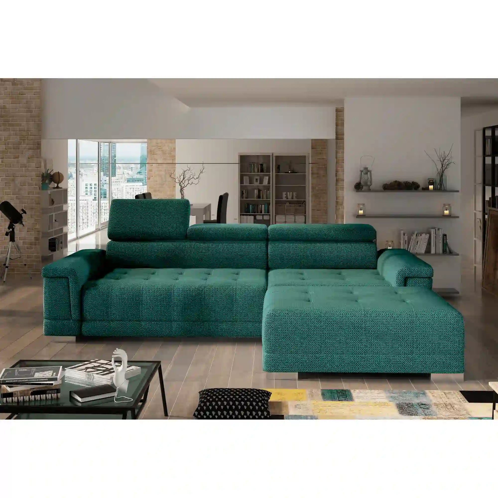 Coltar CAMPO MINI, personalizabil materiale gama Oferta Avantaj, cu reglaj electric si tetiere reglabile, 276x178x101 cm