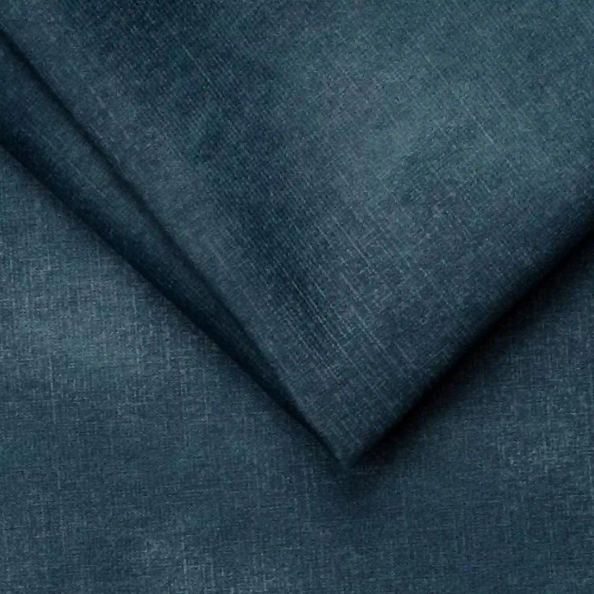 Coltar COLOMBO L, sezlong stanga, stofa catifelata albastru - Palladium 13, Gama Premium, cu lada depozitare, reglaj electric, tetiere, spatar si sezut reglabile, 296x227x103 cm