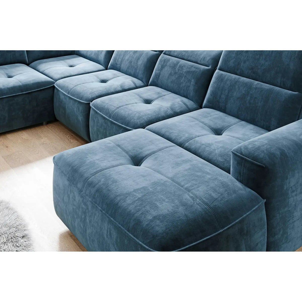 Coltar COLOMBO XL, personalizabil, cu reglaj electric si lada depozitare, 376x227x103 cm