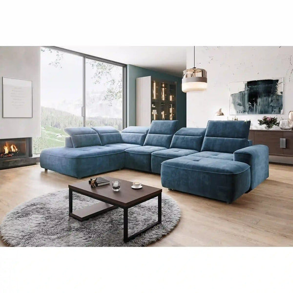 Coltar COLOMBO XL, personalizabil materiale gama Premium, cu reglaj electric si lada depozitare, 376x227x103 cm