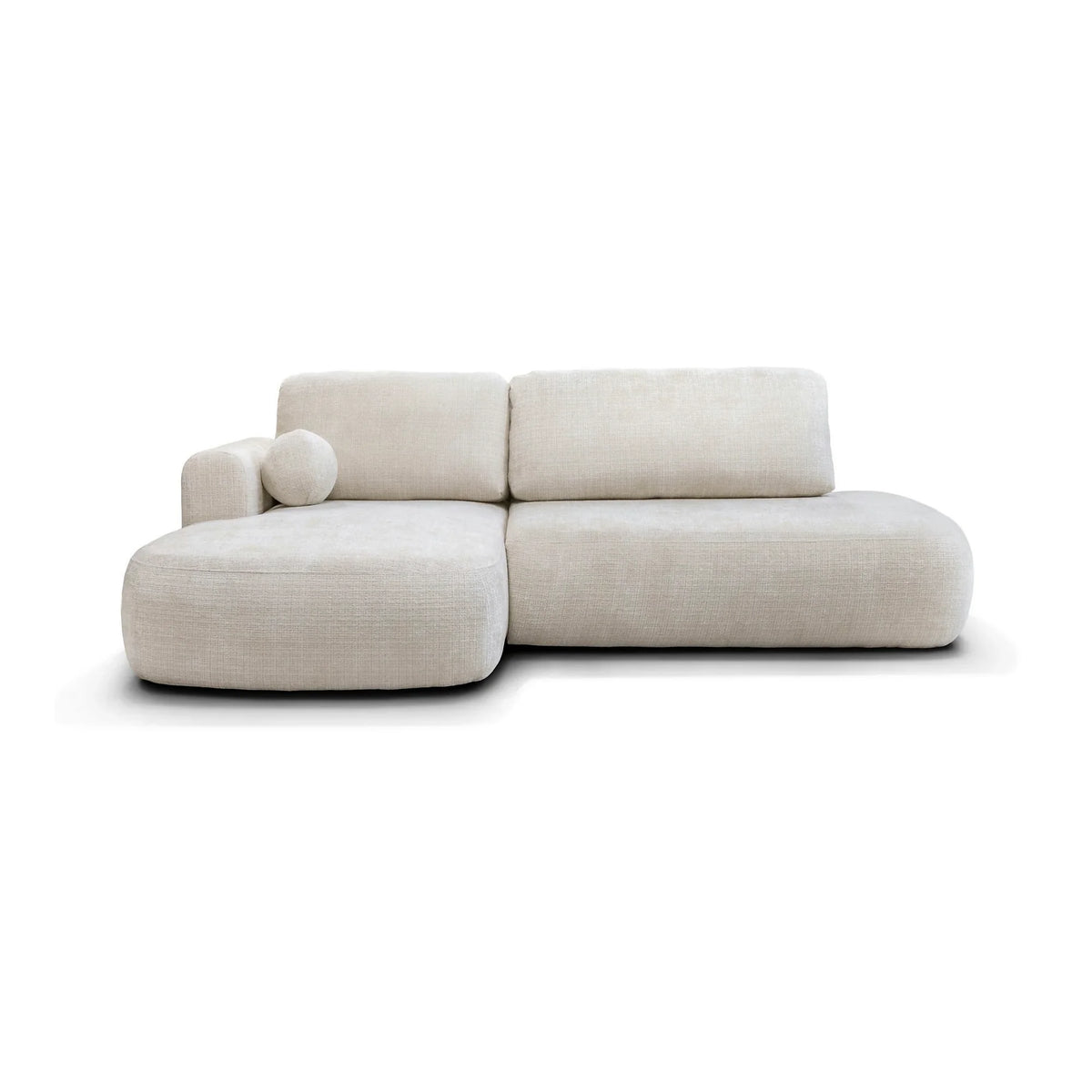 Coltar de living ARIOLA, sezlong stanga, stofa crem - Cremona 01, 286x175x88 cm