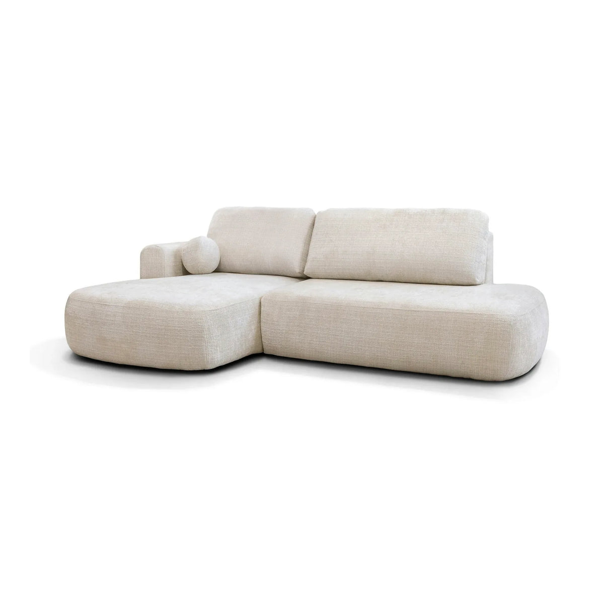 Coltar de living ARIOLA, sezlong stanga, stofa crem - Cremona 01, 286x175x88 cm