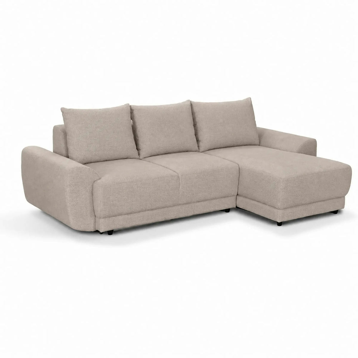 Coltar de living ASTOR, sezlong dreapta, stofa bej - New York G008, 254x150x83 cm