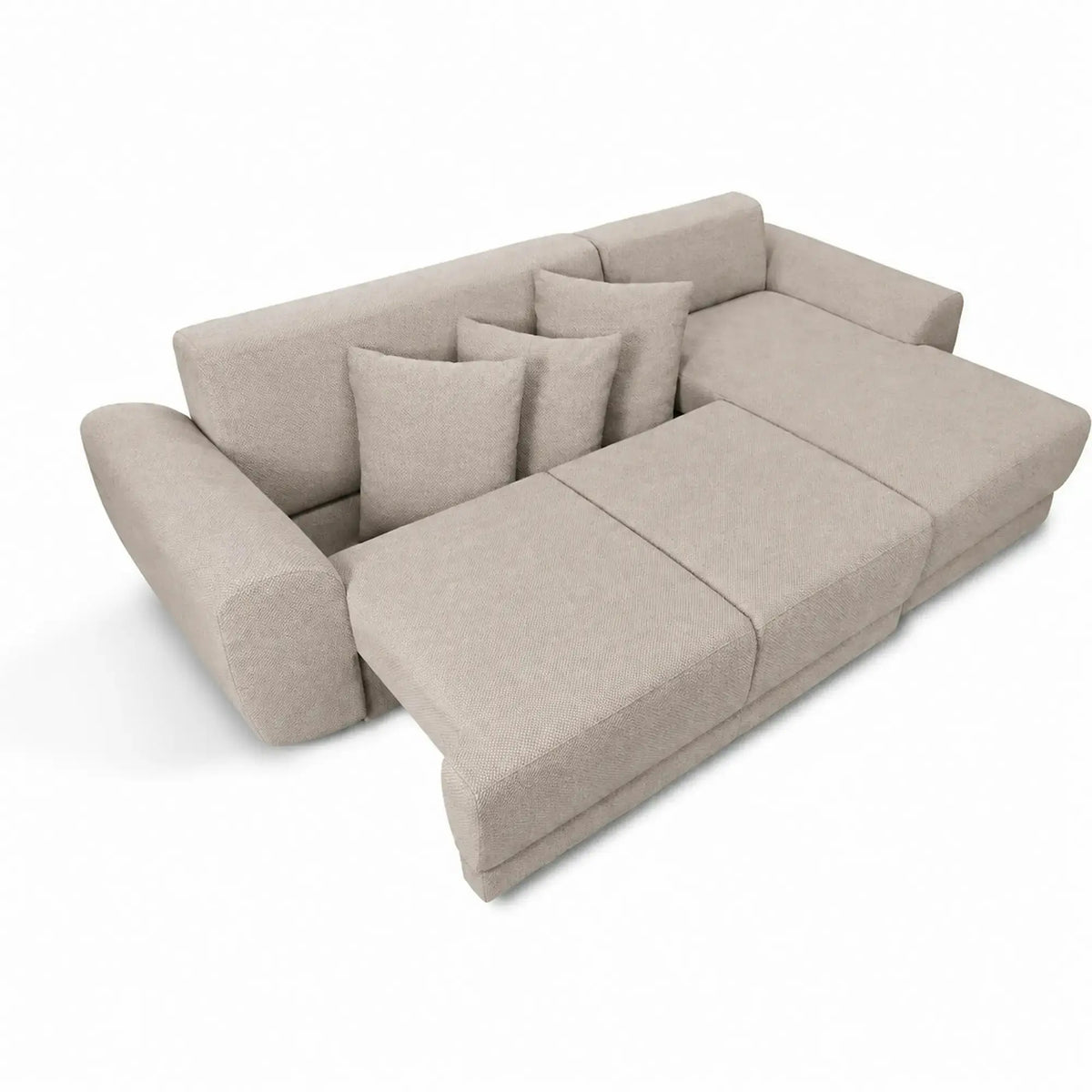 Coltar de living ASTOR, sezlong dreapta, stofa bej - New York G008, 254x150x83 cm