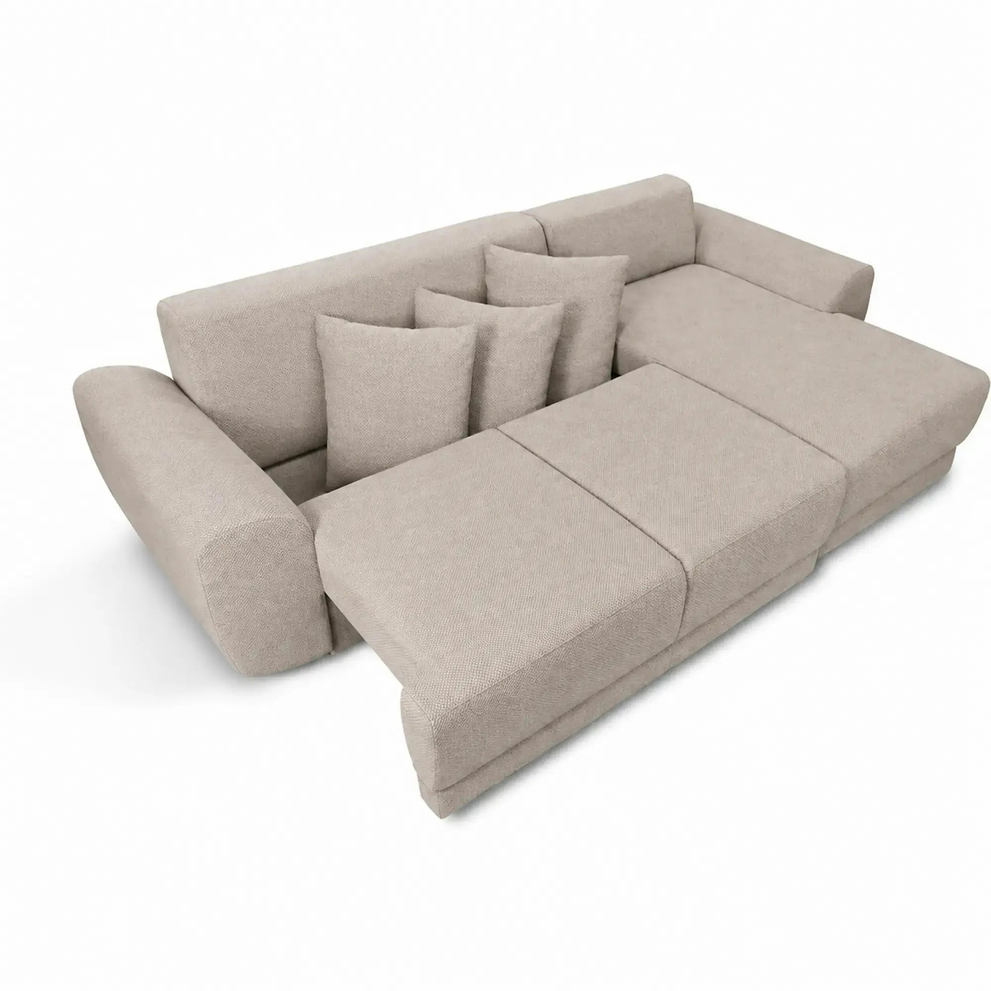 Coltar de living ASTOR, sezlong dreapta, stofa bej - New York G008, 254x150x83 cm