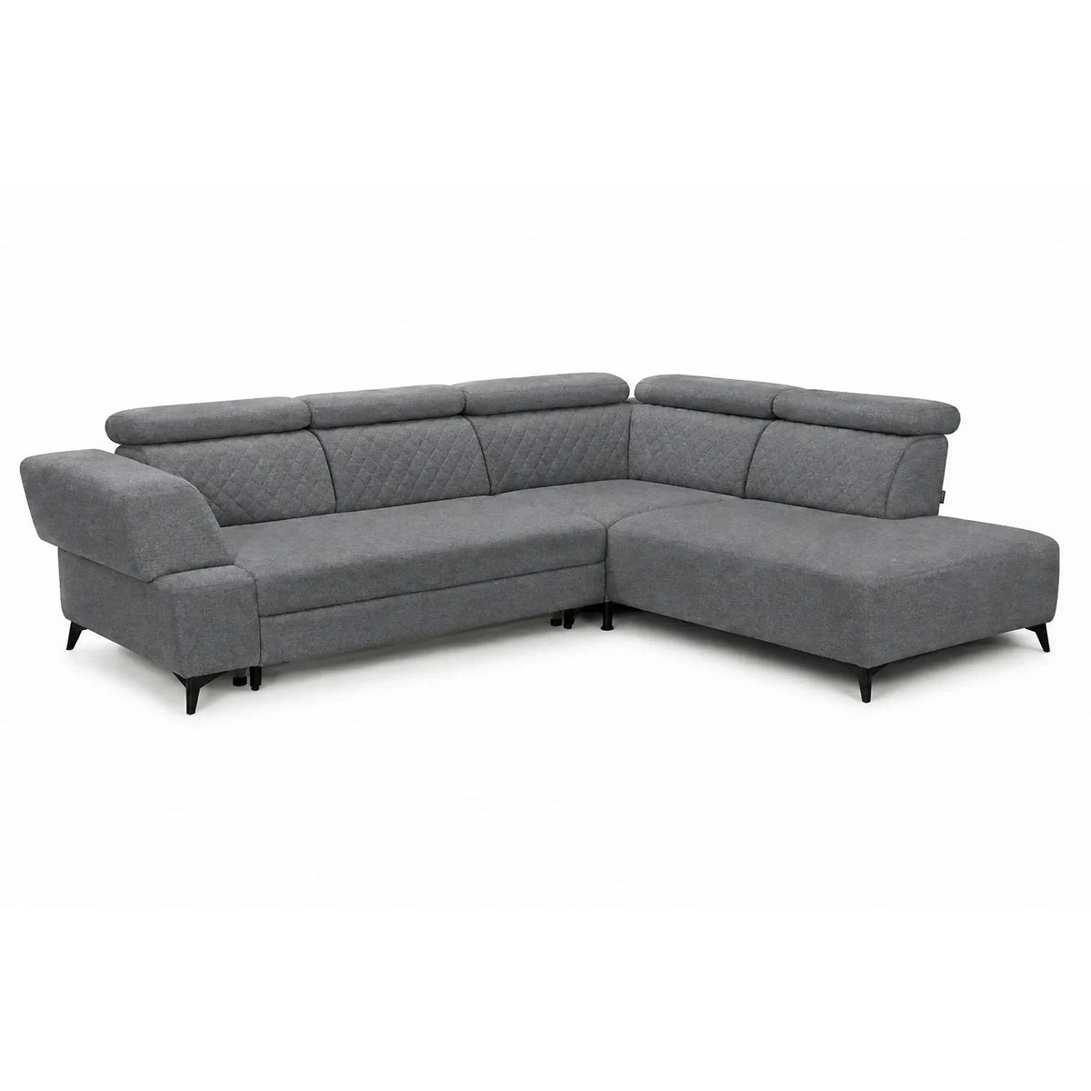 Coltar de living DELTA, sezlong dreapta, stofa gri - New York G003, 311x257x103 cm