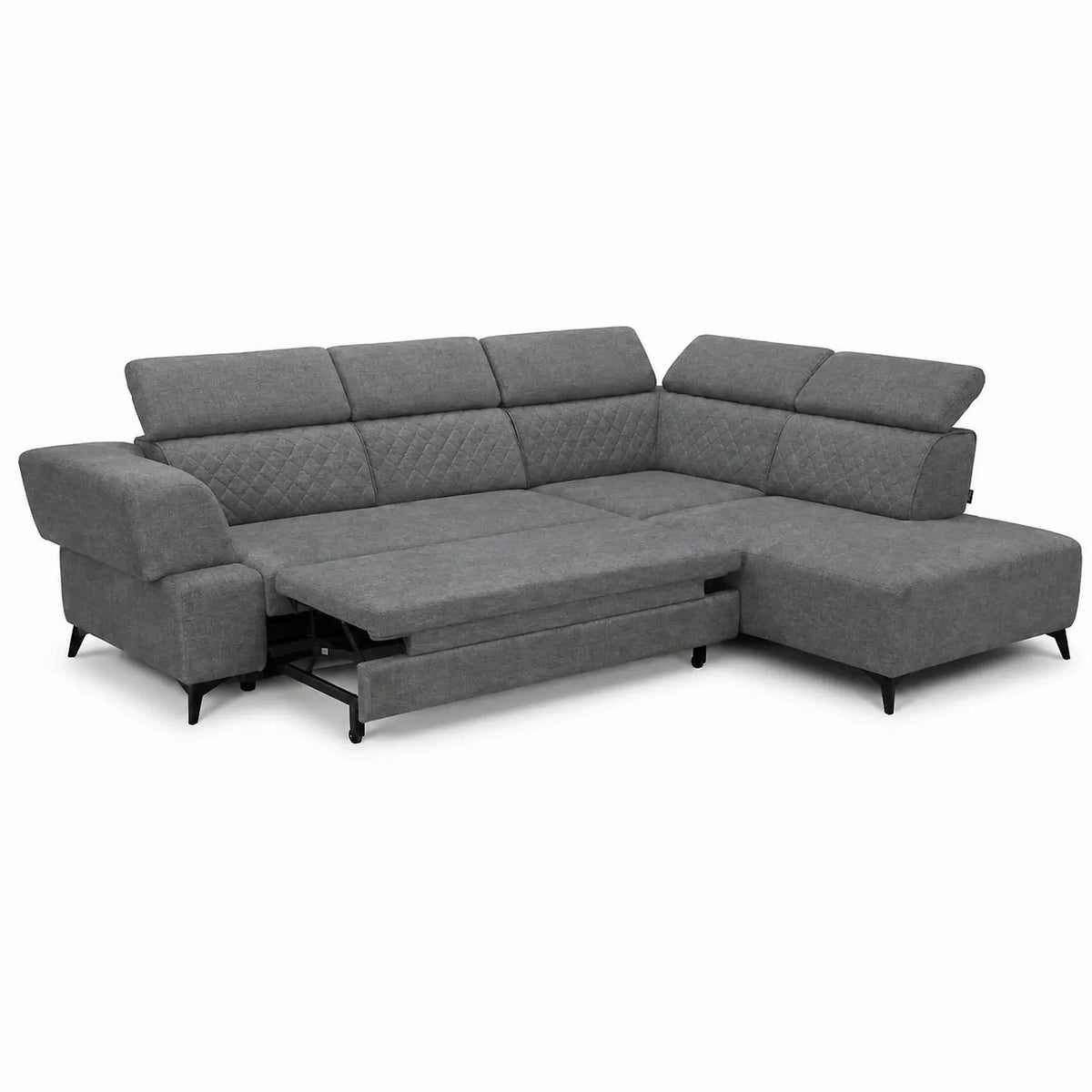 Coltar de living DELTA, sezlong dreapta, stofa gri - New York G003, 311x257x103 cm