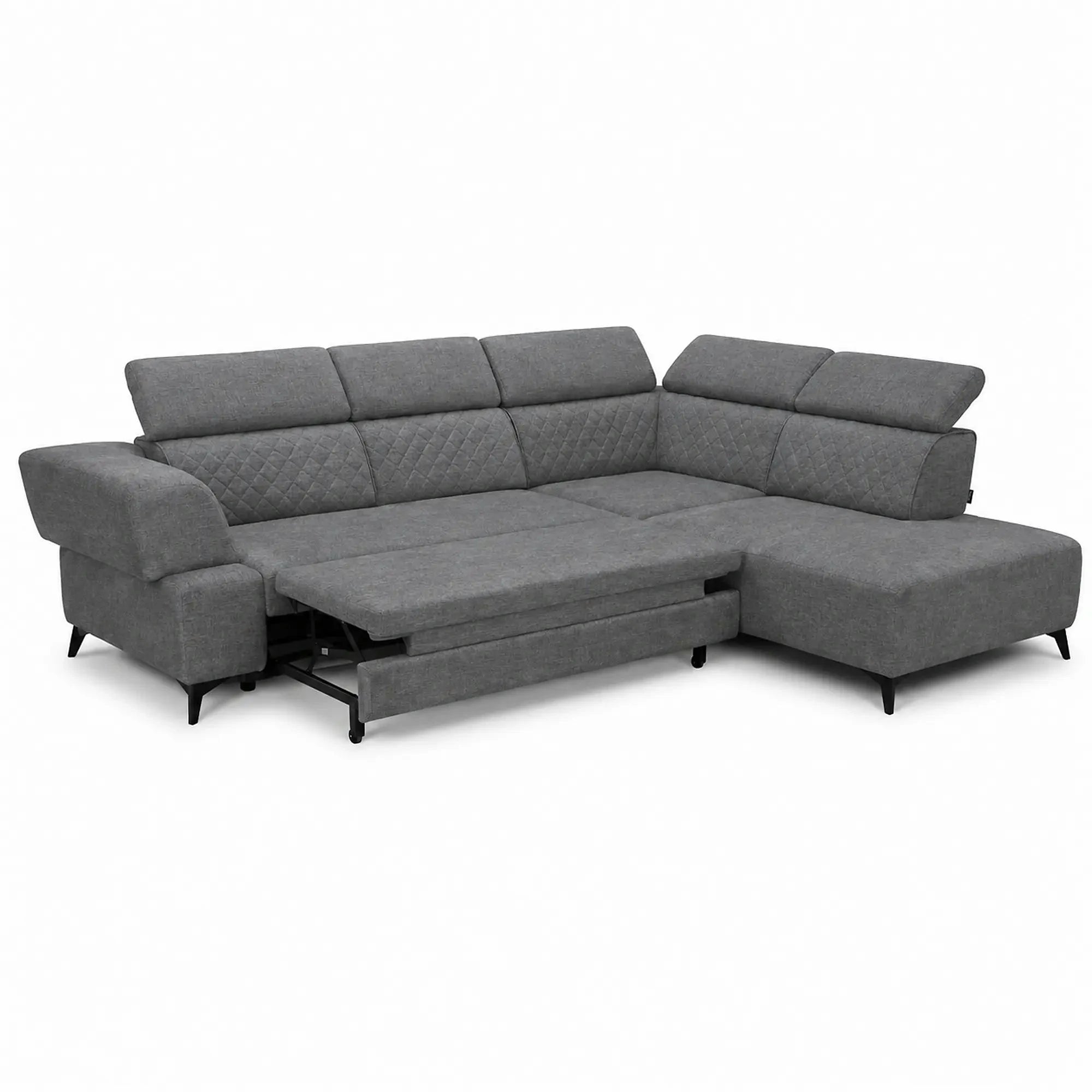 Coltar de living DELTA, sezlong dreapta, stofa gri - New York G003, 311x257x103 cm