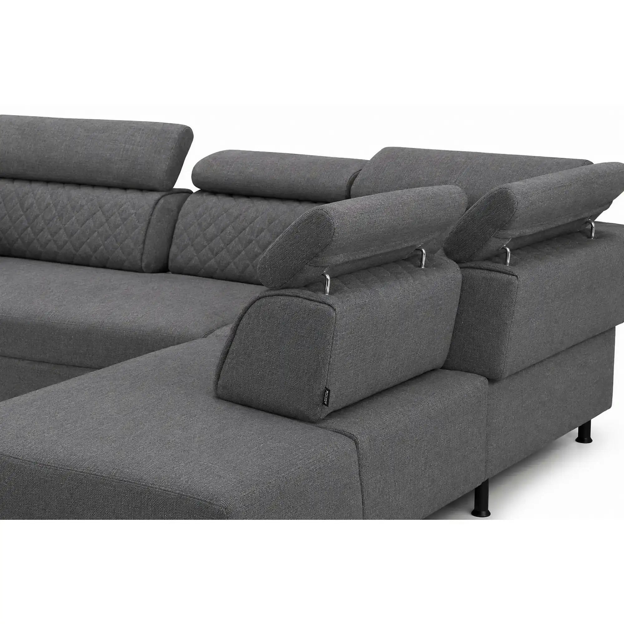 Coltar de living DELTA, sezlong dreapta, stofa gri - New York G003, 311x257x103 cm