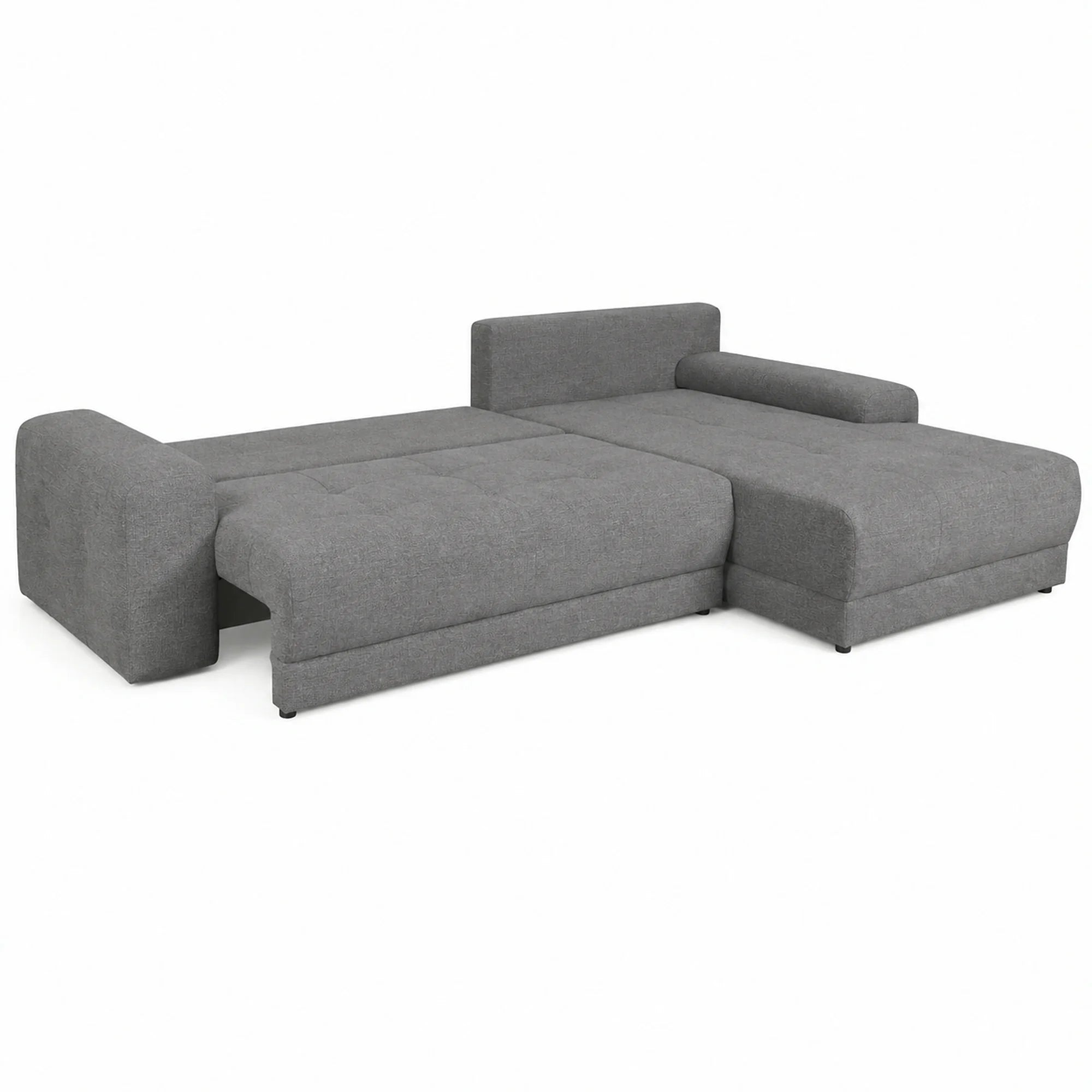 Coltar de living extensibil ADRIA, universal, stofa catifelata gri - Monolith 85, cu lada depozitare, 308x213x90 cm