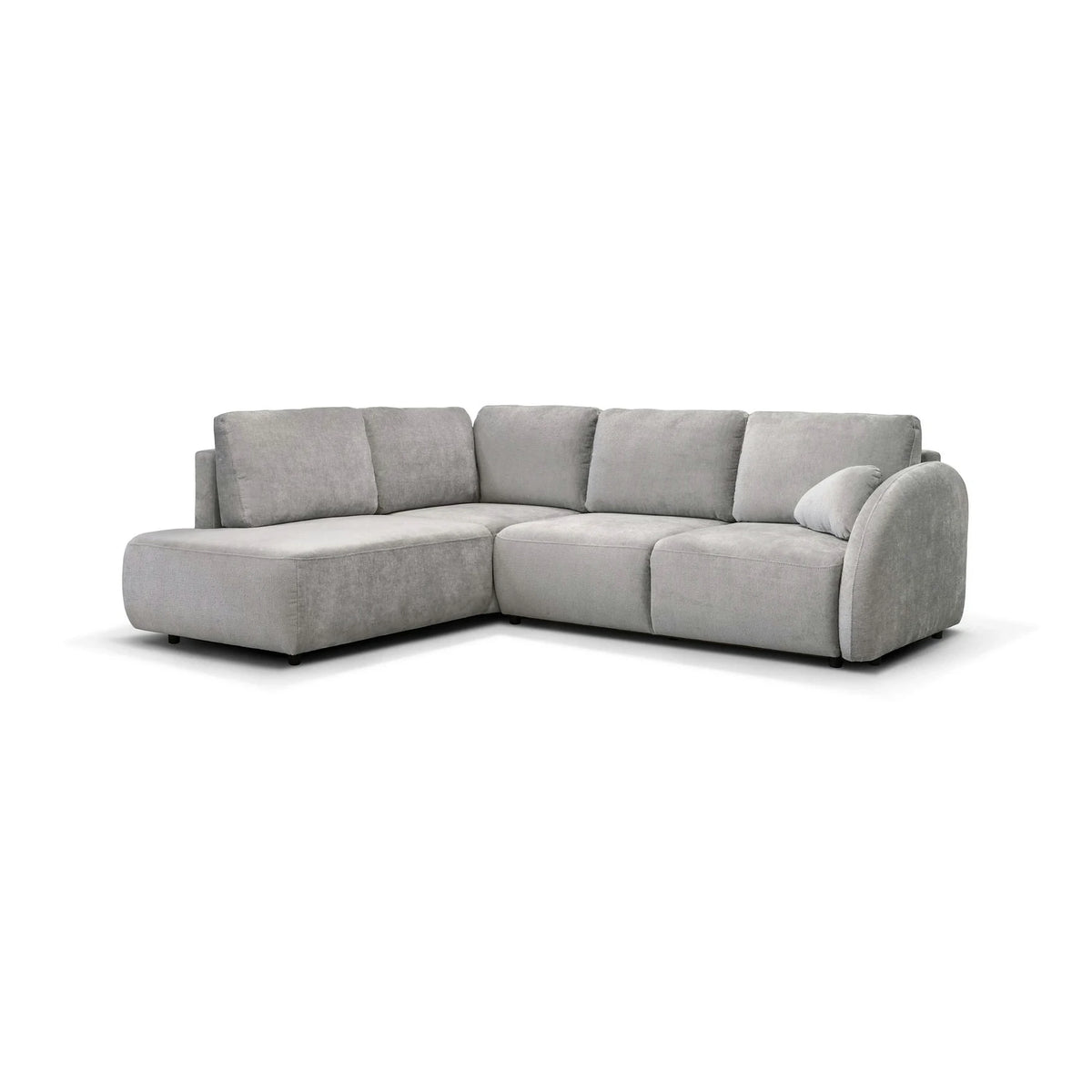 Coltar de living FLAVIA, sezlong stanga, stofa bej - Cremona 02, cu lada depozitare, 265x215x86 cm