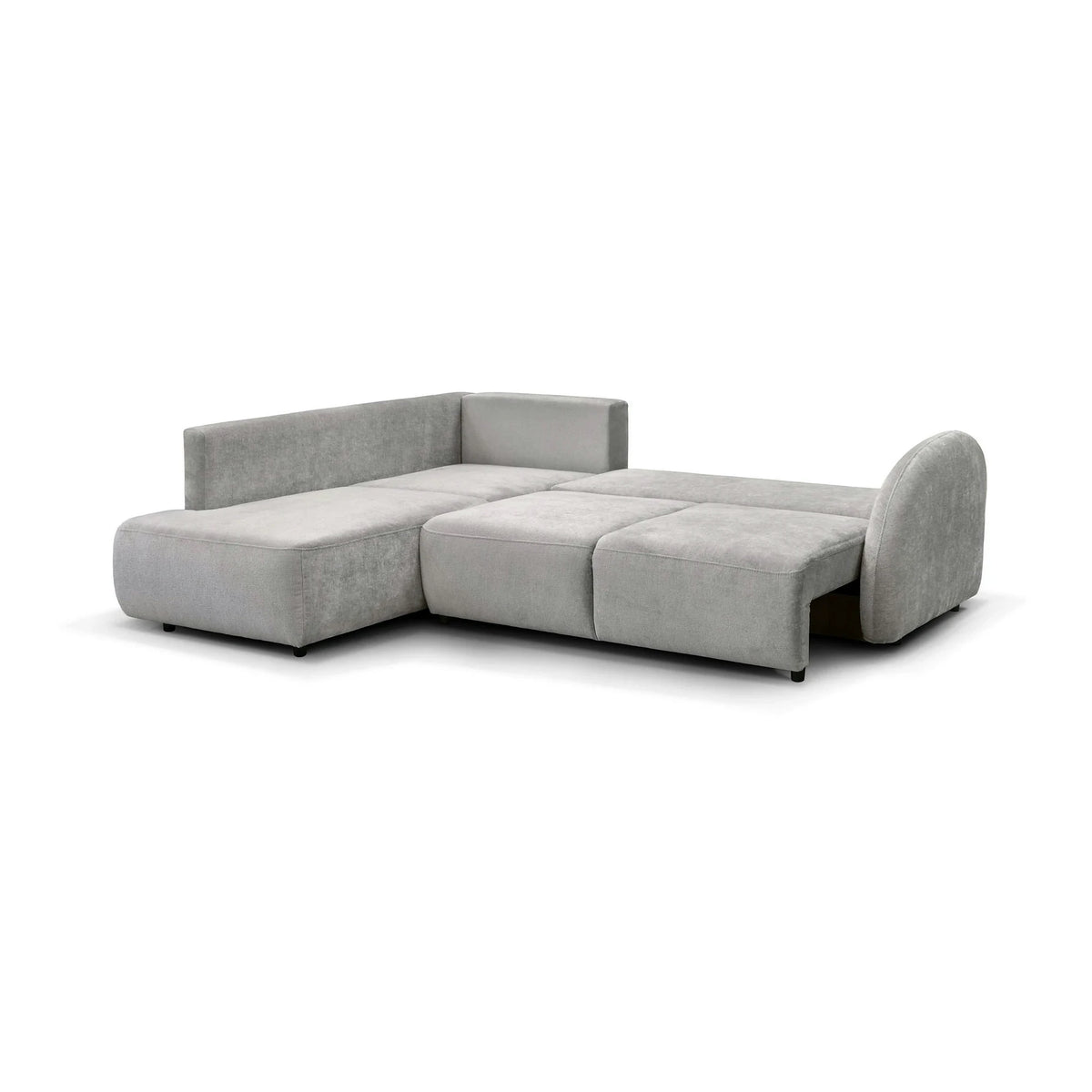 Coltar de living FLAVIA, sezlong stanga, stofa bej - Cremona 02, cu lada depozitare, 265x215x86 cm