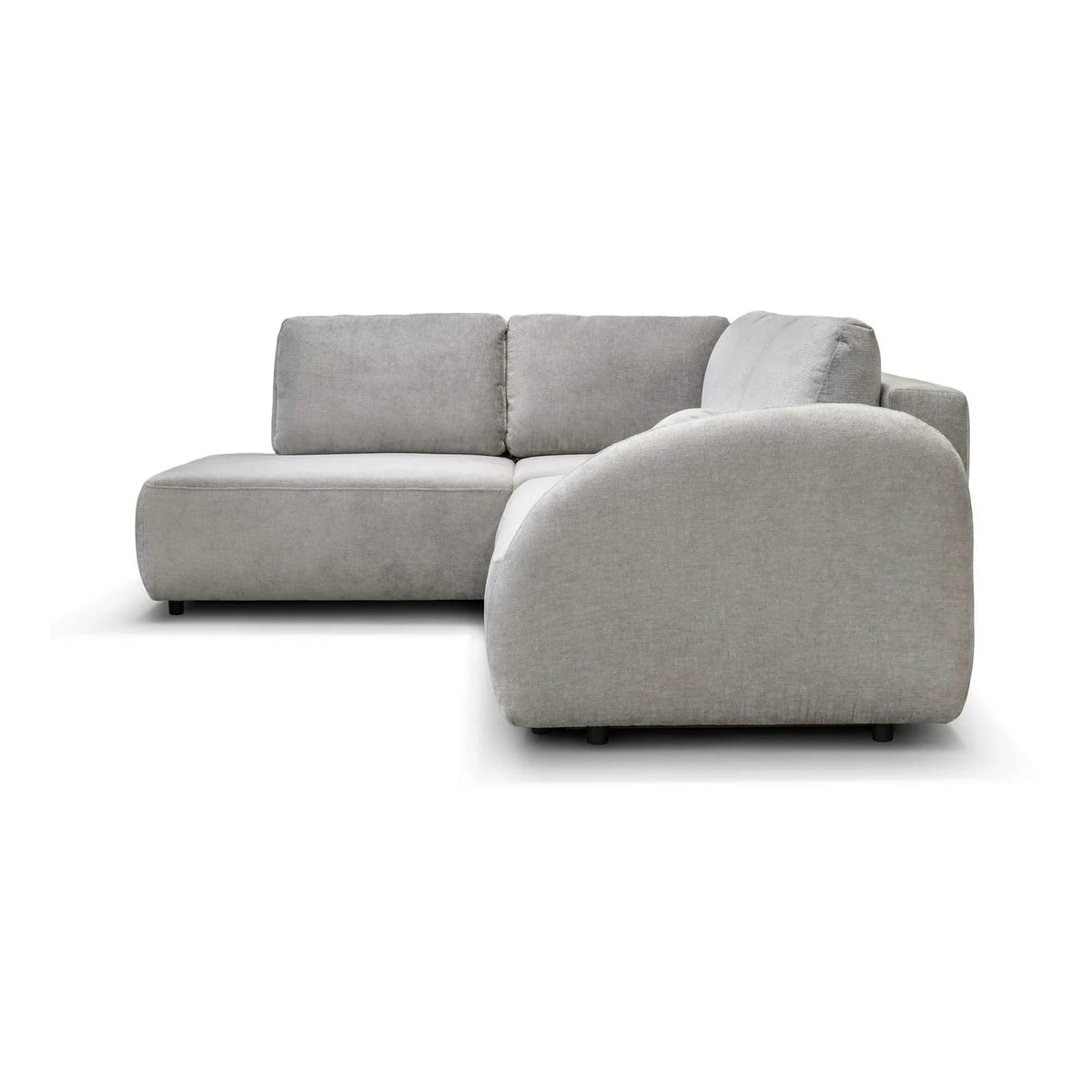 Coltar de living FLAVIA, sezlong stanga, stofa bej - Cremona 02, cu lada depozitare, 265x215x86 cm