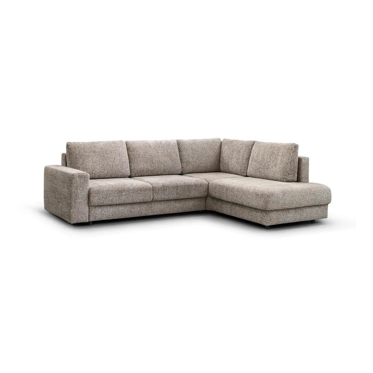 Coltar de living RINA L, sezlong dreapta, stofa bej - Cremona 02, cu lada depozitare, 272x215x86 cm