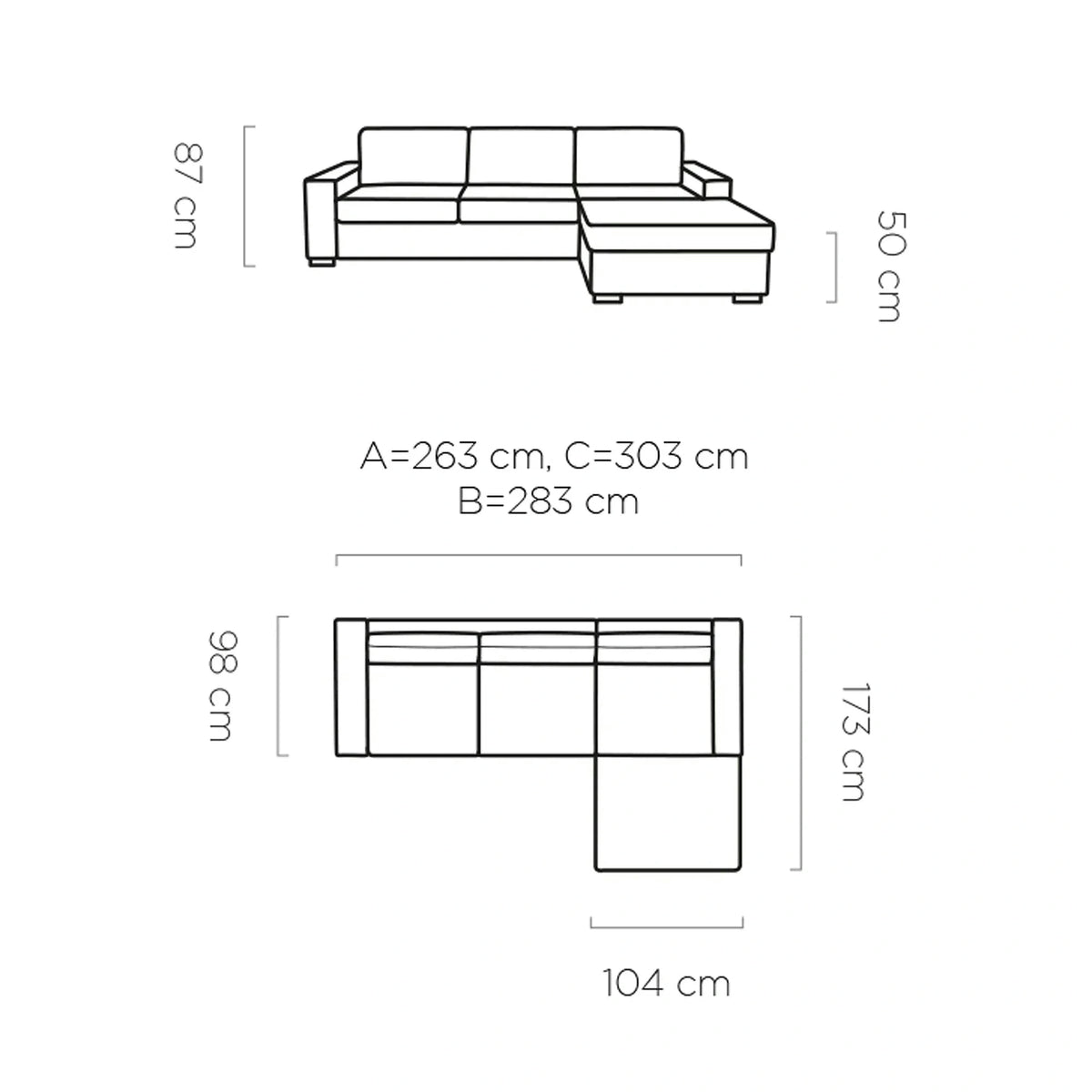 Coltar extensibil 160x200 VANILLA CORNER, sezlong stanga, stofa catifelata gri - Salvador 14, cu lada depozitare, 303x173x87 cm