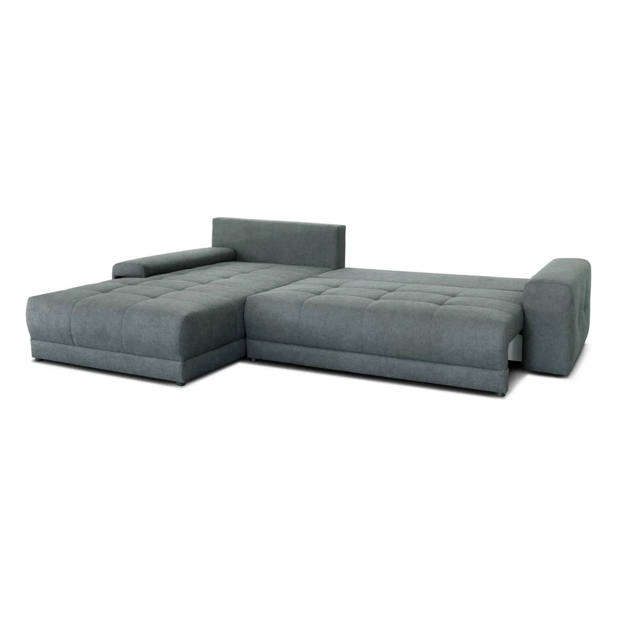 Coltar de living extensibil ADRIA, universal, stofa catifelata albastru - Monolith 77, cu lada depozitare, 310x213x88 cm
