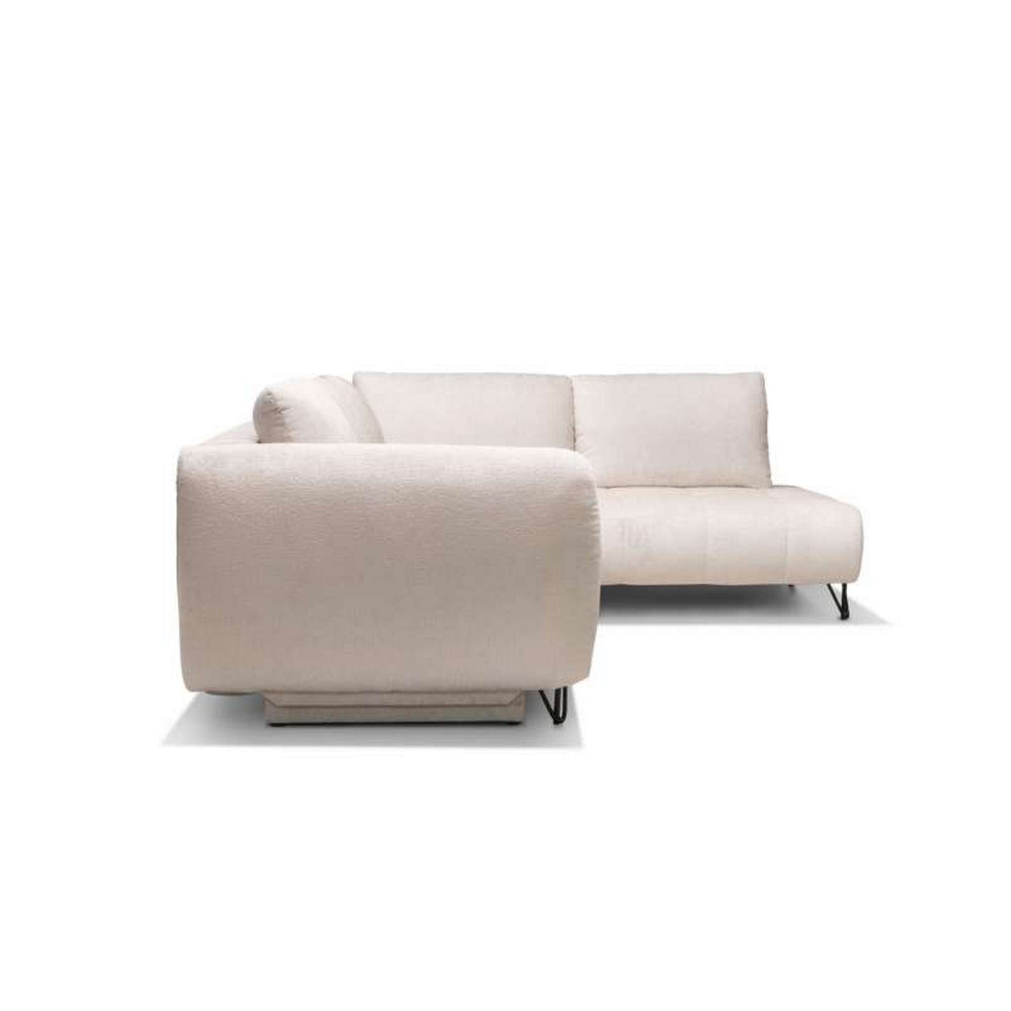 Coltar extensibil AMELIA, stofa catifelata crem - Monolith 02, cu lada depozitare, 268x211x88 cm