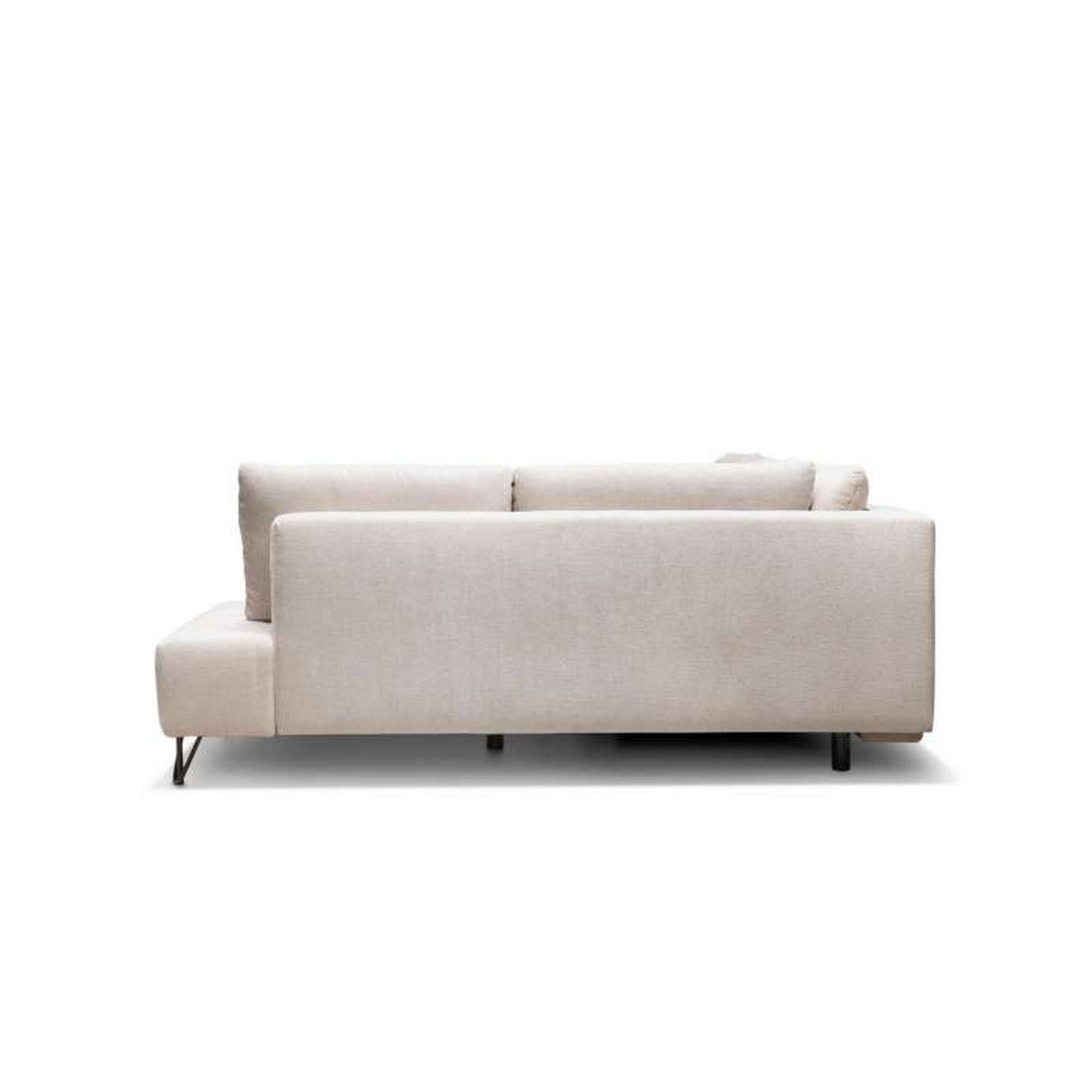 Coltar extensibil AMELIA, stofa catifelata crem - Monolith 02, cu lada depozitare, 268x211x88 cm