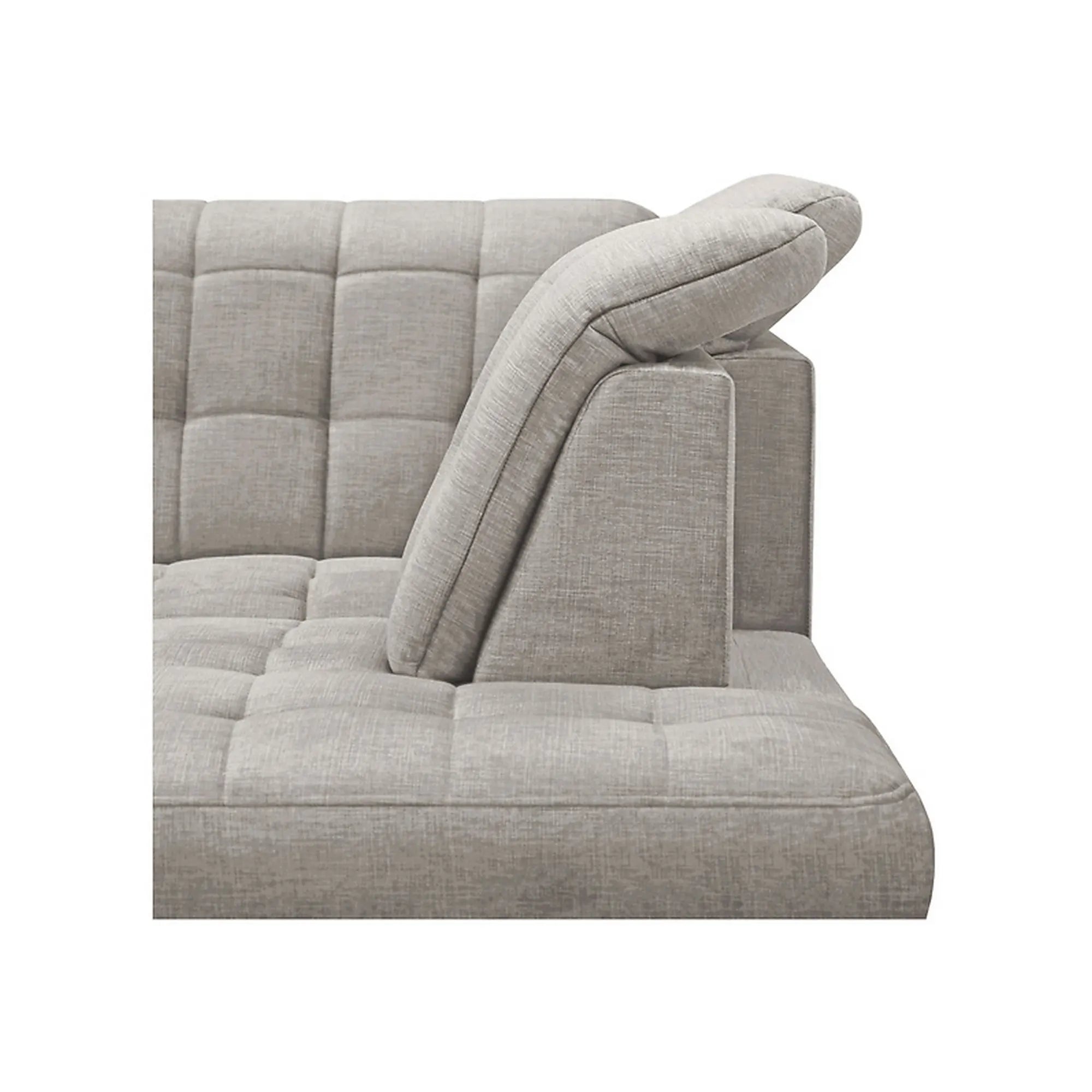 Coltar extensibil ARAGON, sezlong dreapta, stofa catifelata bej - Voss 28, cu lada depozitare, 270x230x150 cm