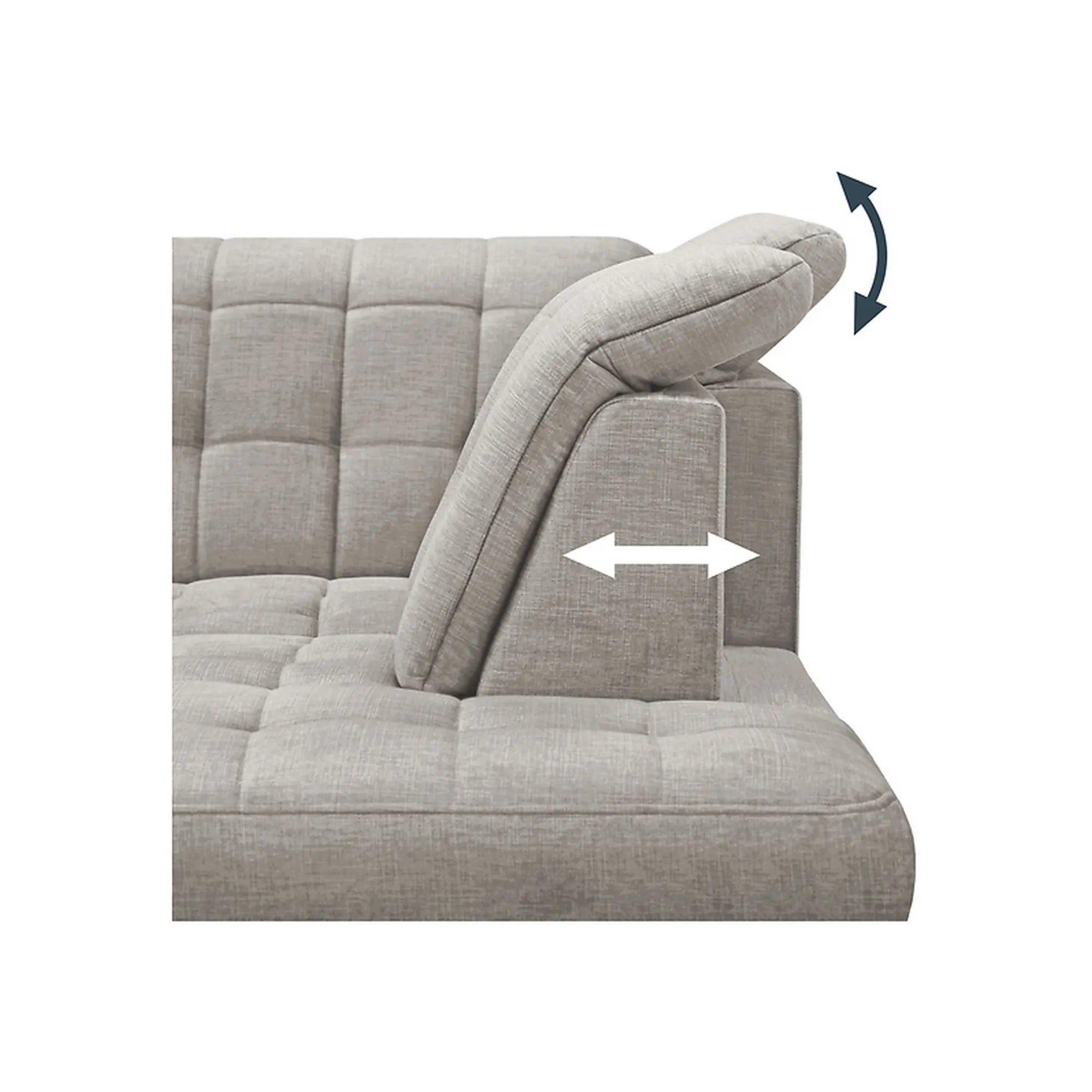 Coltar extensibil ARAGON, sezlong dreapta, stofa catifelata bej - Voss 28, cu lada depozitare, 270x230x150 cm