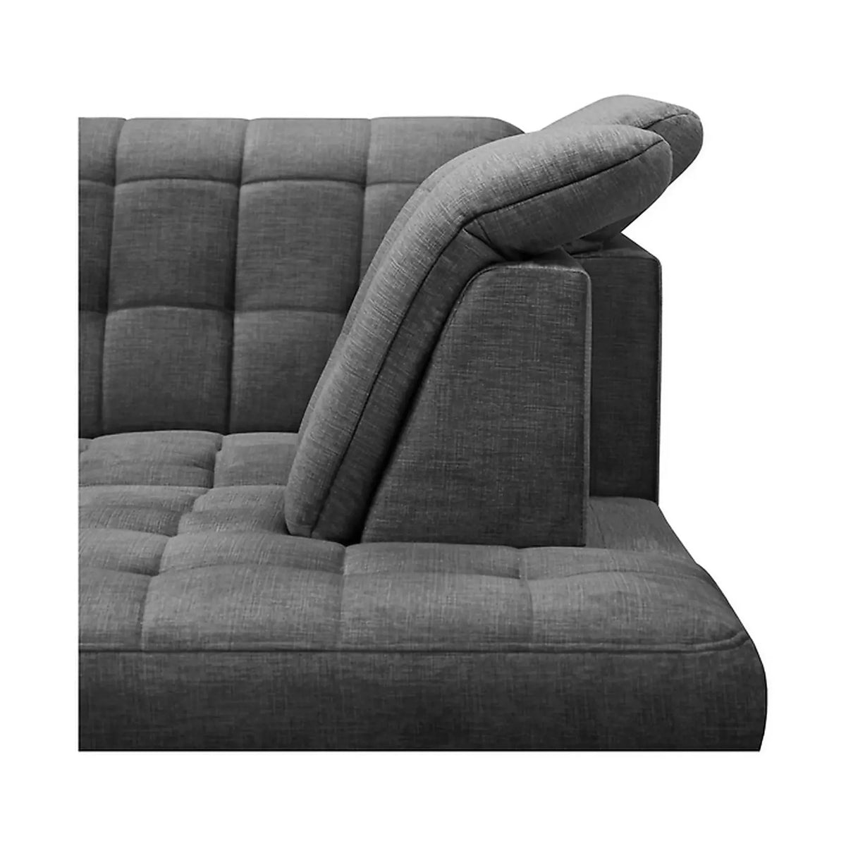 Coltar extensibil ARAGON, sezlong dreapta, stofa catifelata gri - Voss 15, cu lada depozitare, 270x230x150 cm