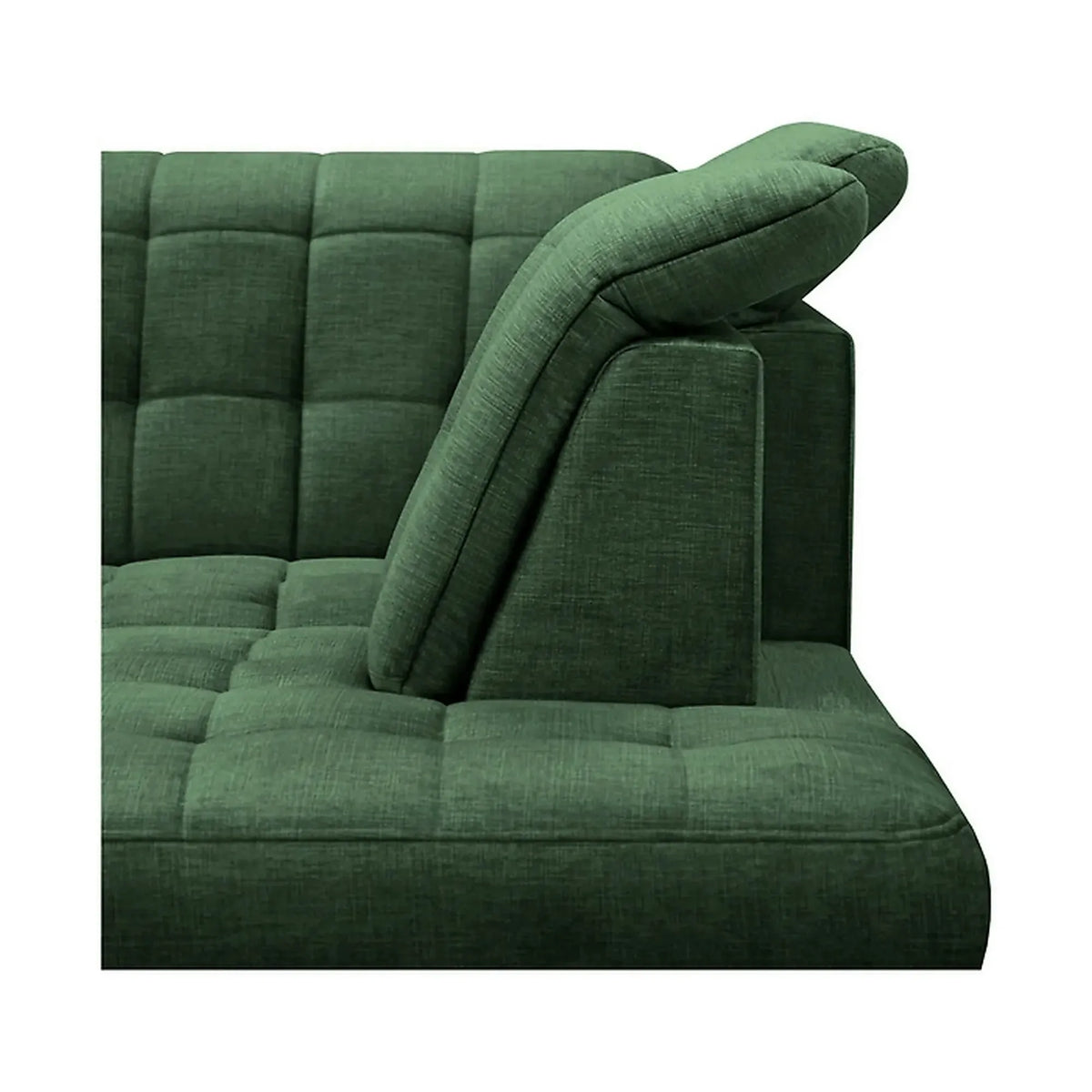 Coltar extensibil ARAGON, sezlong dreapta, stofa catifelata verde - Voss 77, cu lada depozitare, 270x230x150 cm