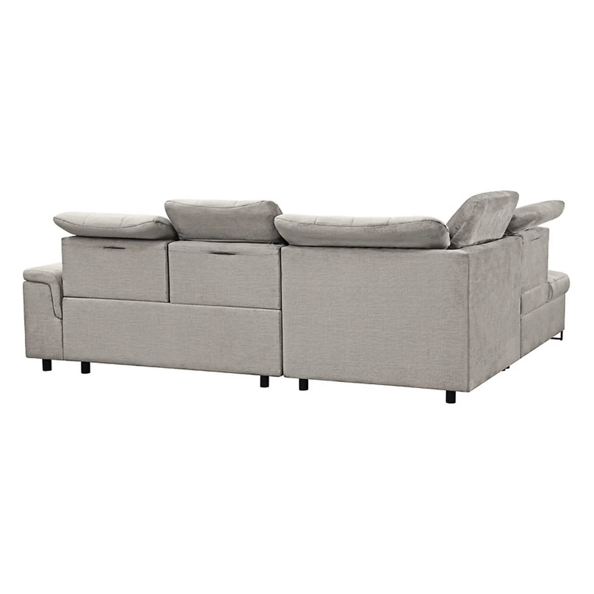 Coltar extensibil ARAGON, sezlong stanga, stofa catifelata bej - Voss 28, cu lada depozitare, 270x230x150 cm