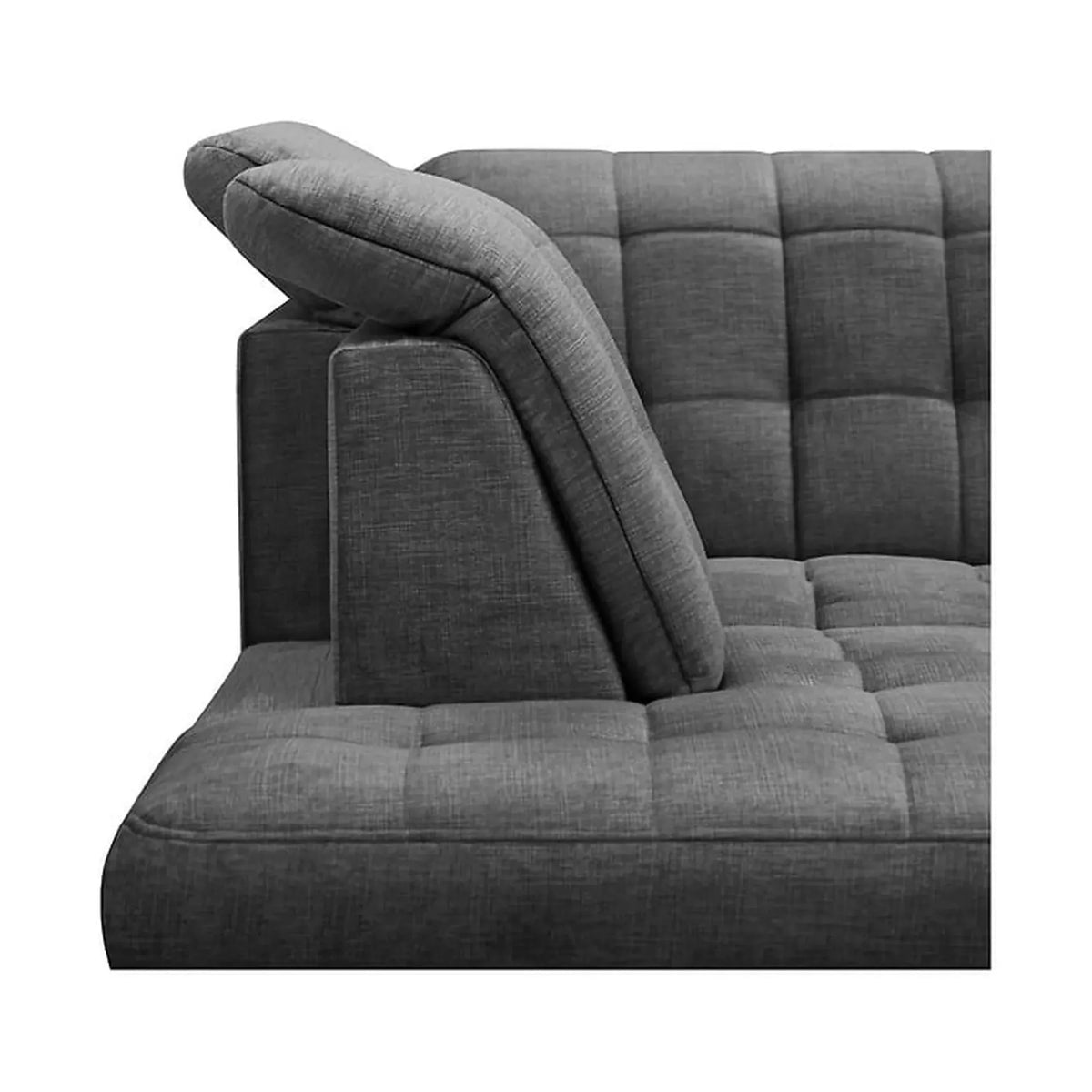 Coltar extensibil ARAGON, sezlong stanga, stofa catifelata gri - Voss 15, cu lada depozitare, 270x230x150 cm
