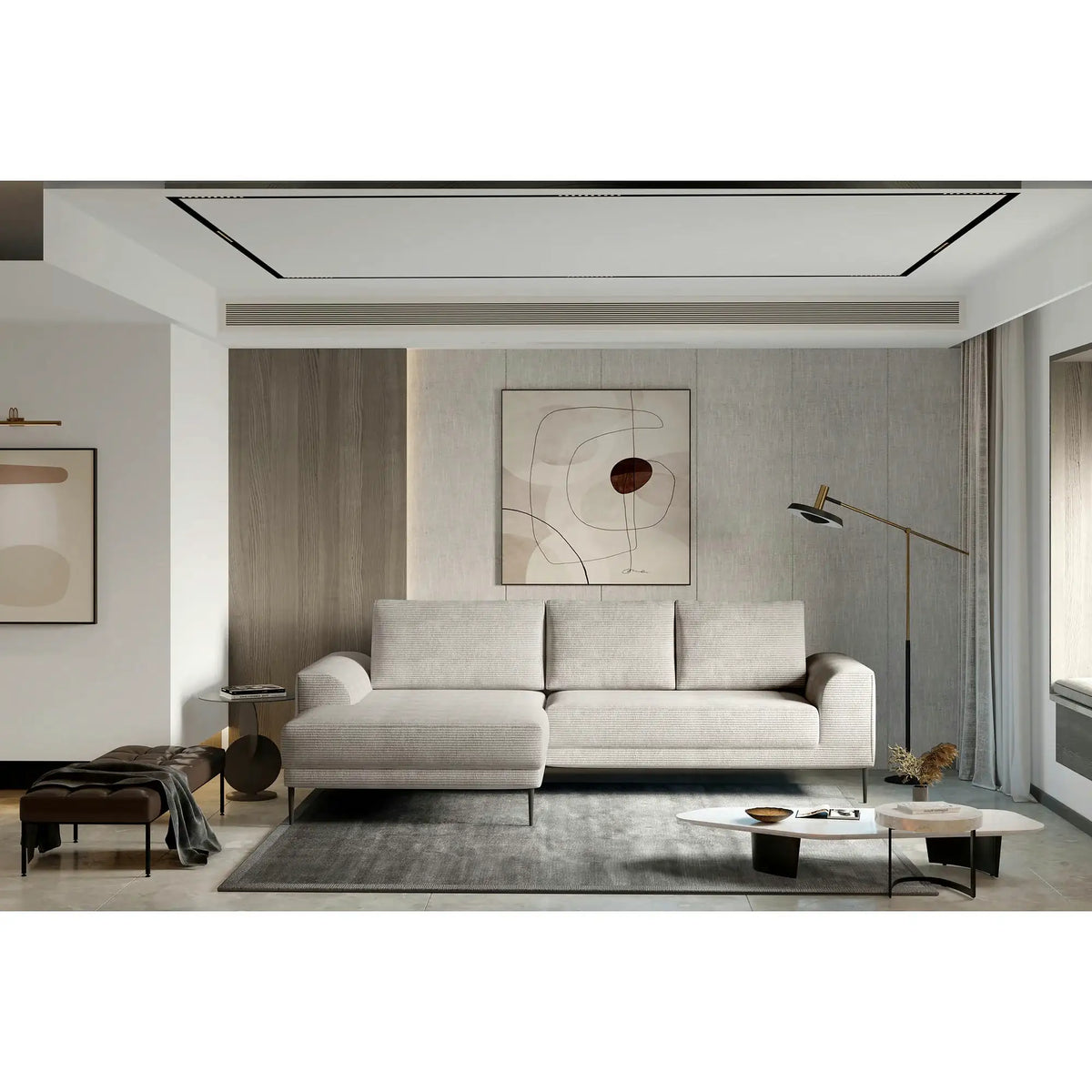 Coltar extensibil CAPITOL, personalizabil, cu lada depozitare, 276x175x89 cm