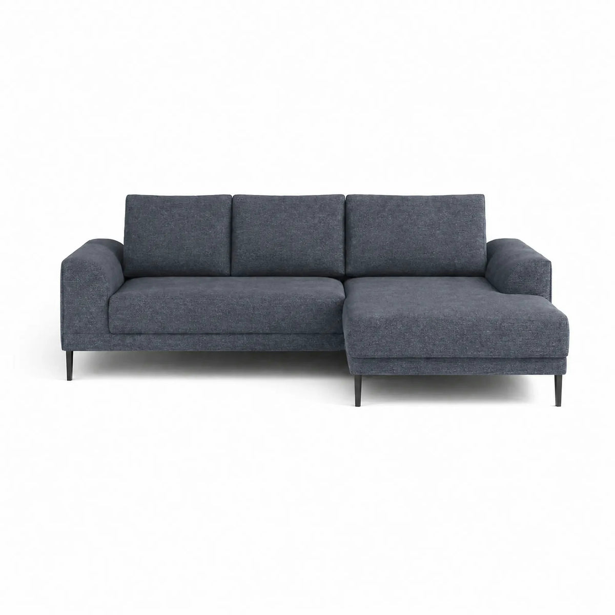 Coltar extensibil CAPITOL, sezlong dreapta, stofa catifelata gri inchis - Whisper 15, cu lada depozitare, 276x175x89 cm