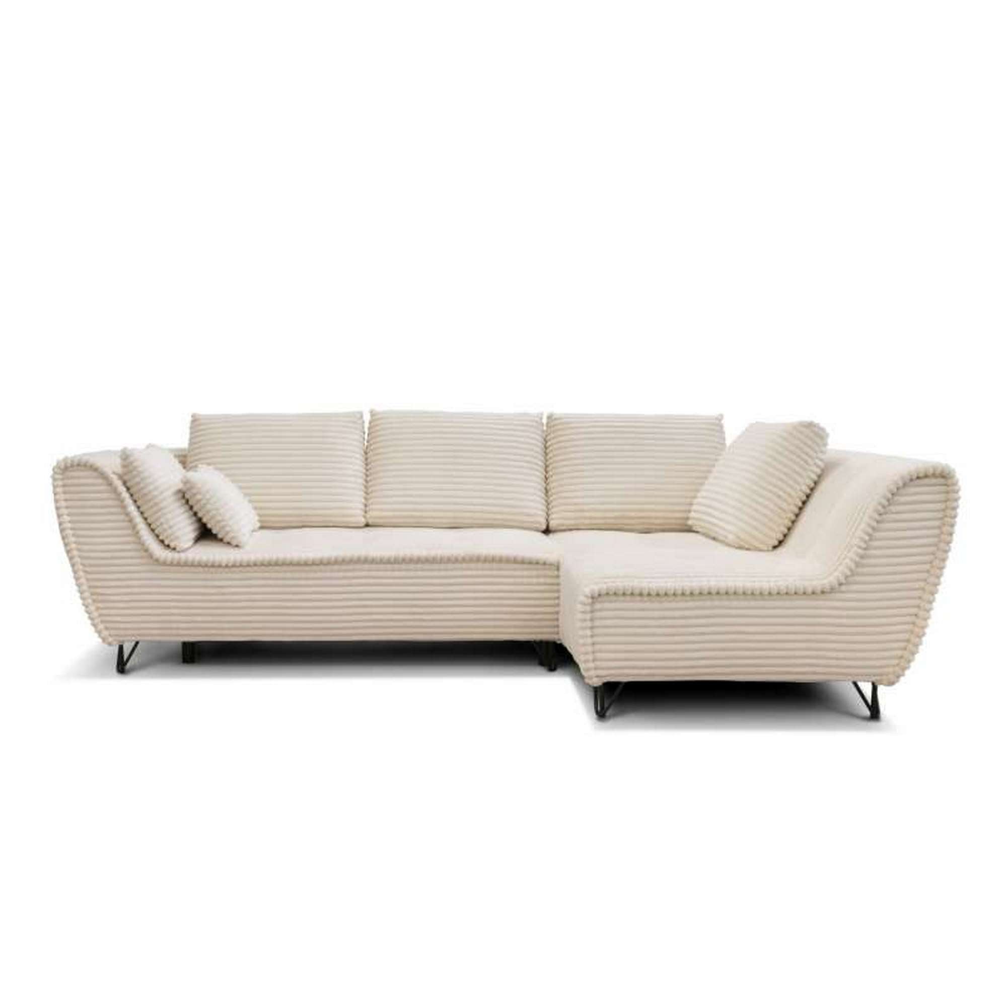 Coltar extensibil COCOLI, stofa crem - Ambience 02, cu lada depozitare, 284x173x90 cm