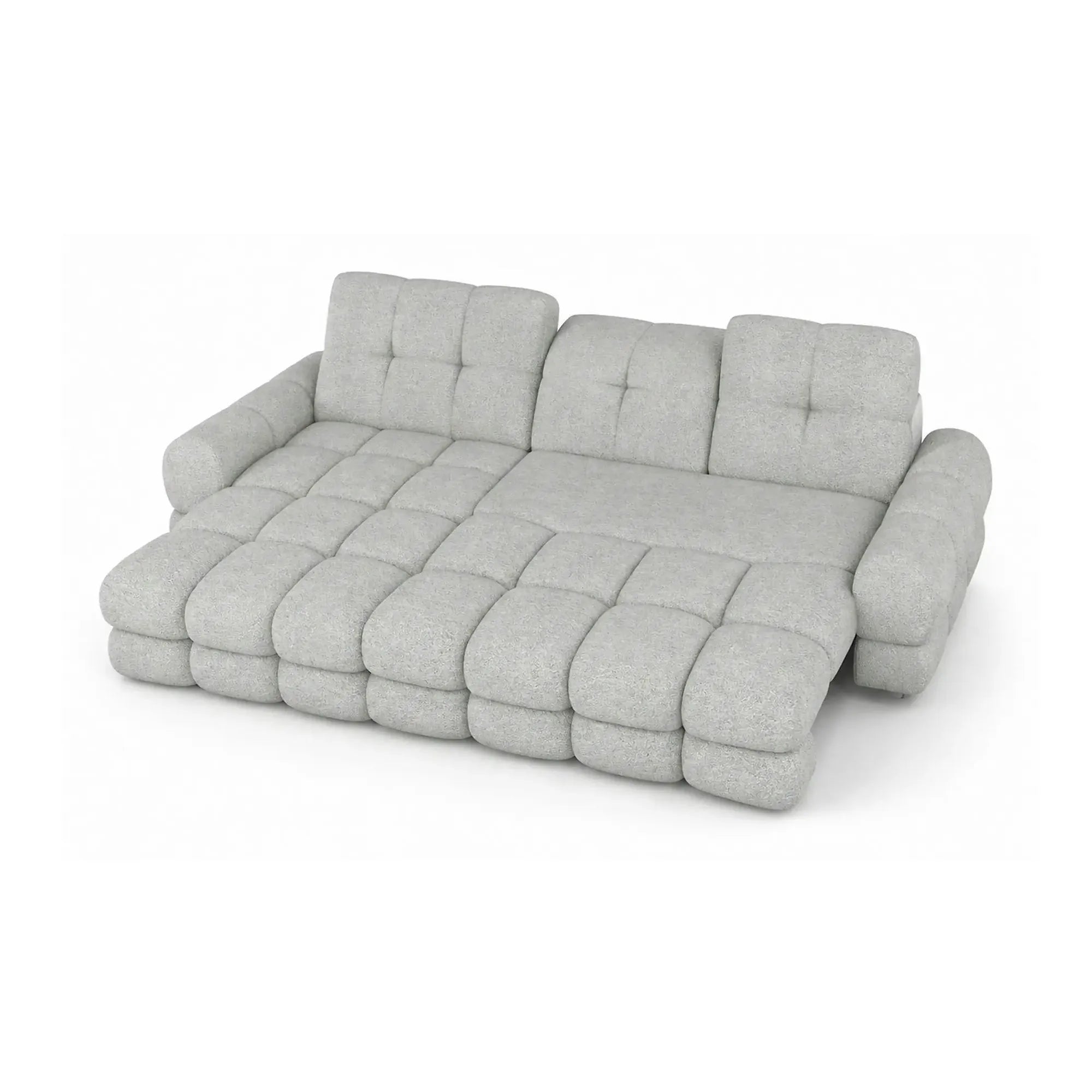 Coltar extensibil confortabil TOLLO MINI, sezlong dreapta, stofa catifelata gri - Element 24, cu lada depozitare si reglaj electric, 283x171x105 cm