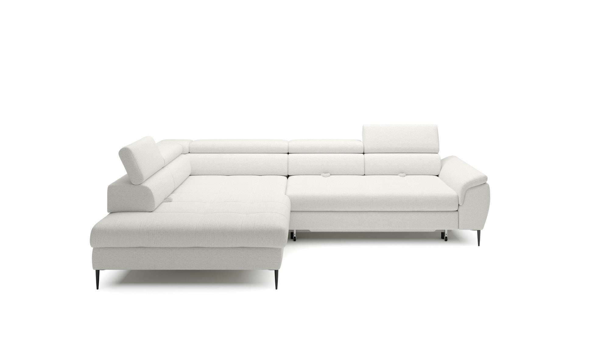 Coltar extensibil EMPOLI L, personalizabil materiale gama Oferta Avantaj, cu lada depozitare si tetiere reglabile, 289x218x94 cm