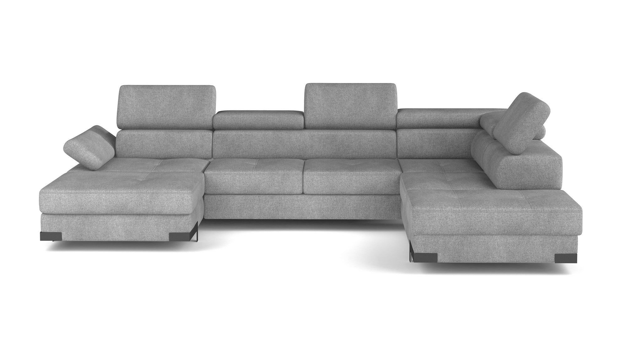 Coltar extensibil EMPOLI XL, personalizabil materiale gama Oferta Avantaj, cu lada depozitare si tetiere reglabile, 380x218x94 cm