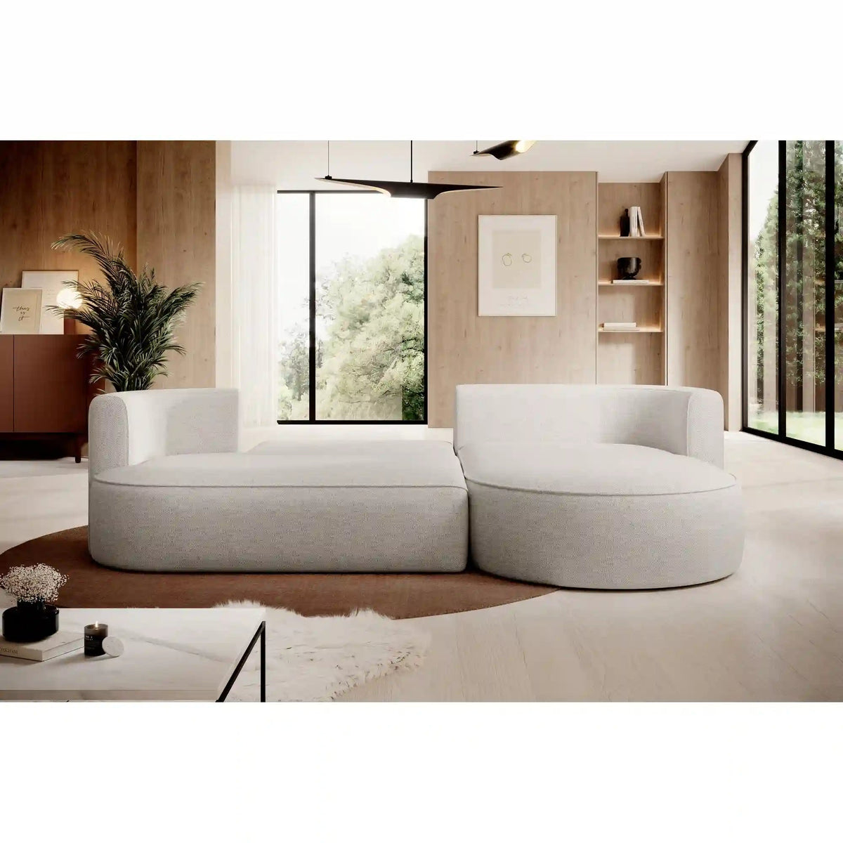 Coltar extensibil FIORE, personalizabil materiale Gama Premium, cu lada depozitare, 284x183x82 cm