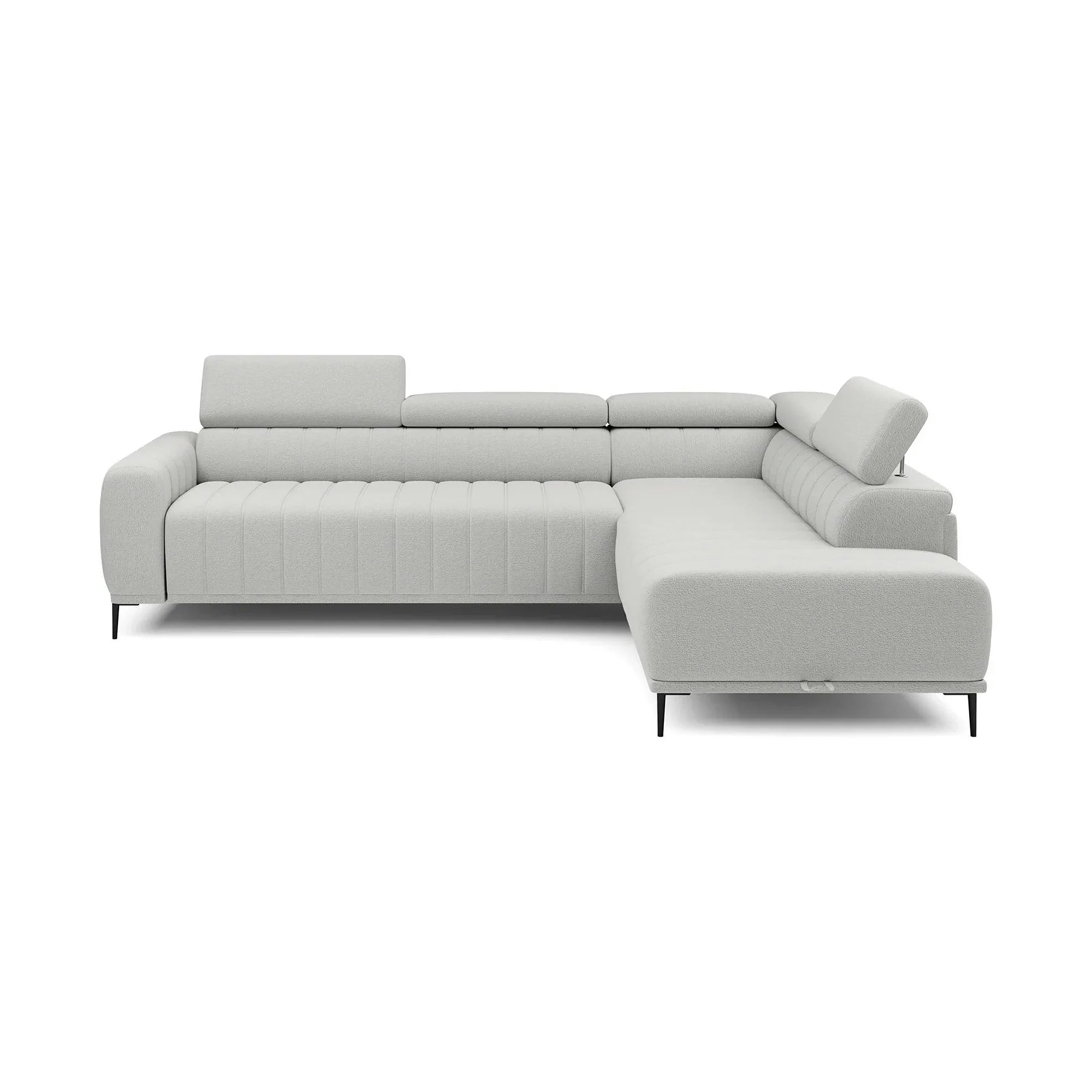 Coltar extensibil GANDI 160, personalizabil, cu lada depozitare si tetiere reglabile, 301x204x99 cm