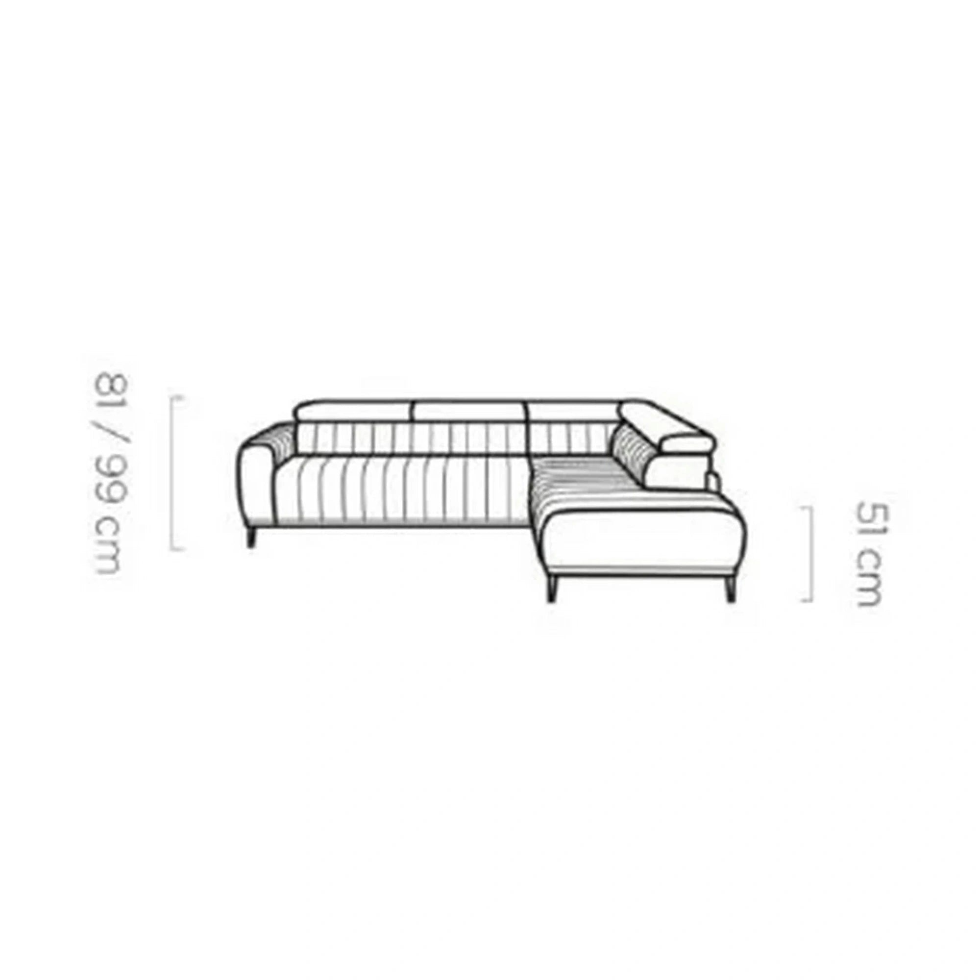 Coltar extensibil GANDI 160, personalizabil, cu lada depozitare si tetiere reglabile, 301x204x99 cm