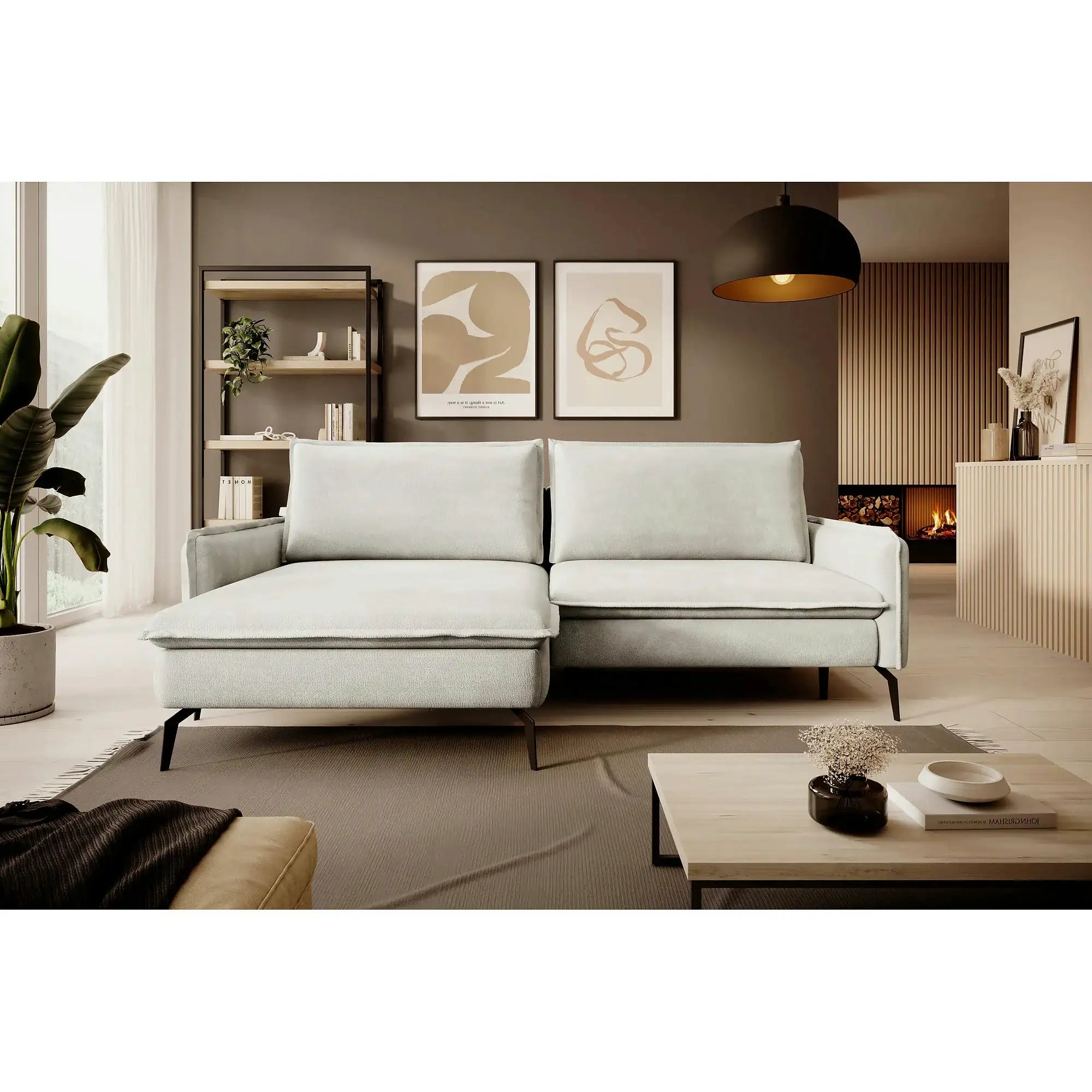 Coltar extensibil GLOSSY, personalizabil, cu lada depozitare, 226x162x88 cm