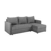 Coltar extensibil IMROS, universal, stofa catifelata gri - Pretty 17, cu lada depozitare, 218x143x93 cm