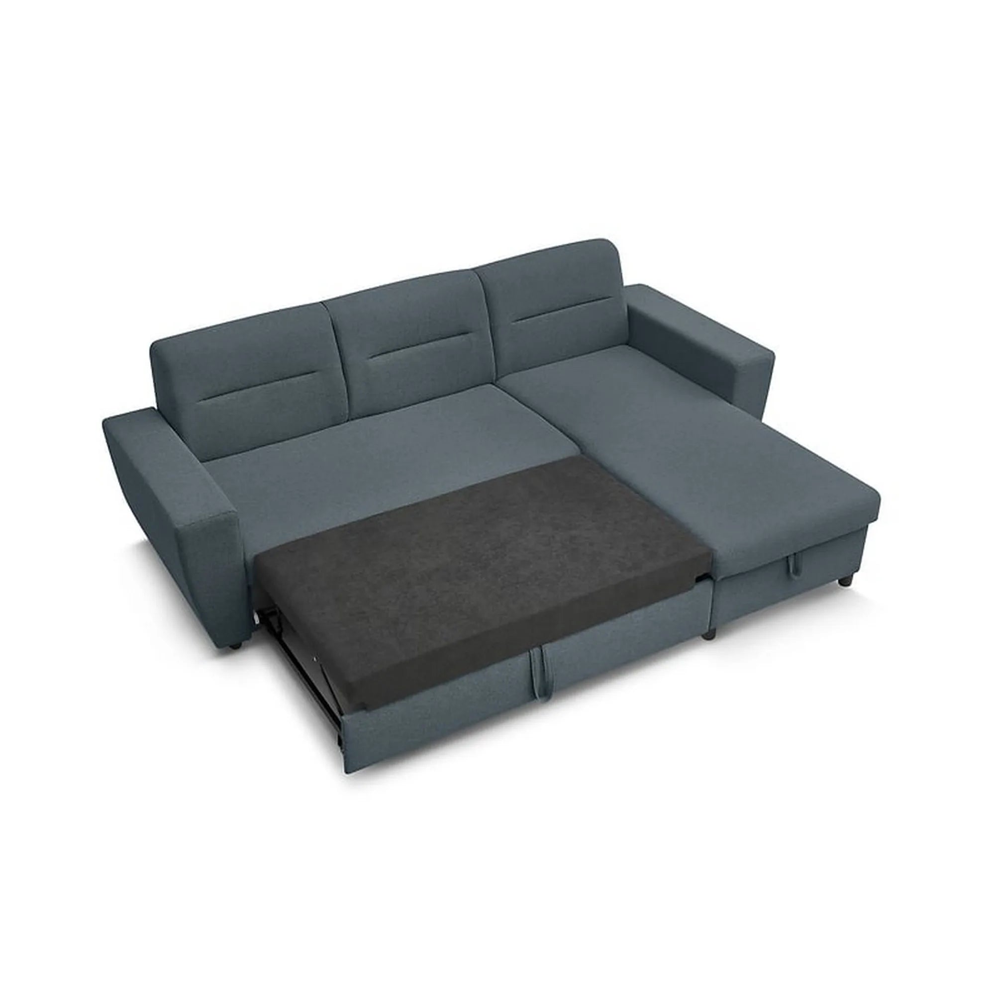 Coltar extensibil KIERTEN, universal, stofa clasica gri inchis- Opium 98, cu lada depozitare, 248x162x84 cm