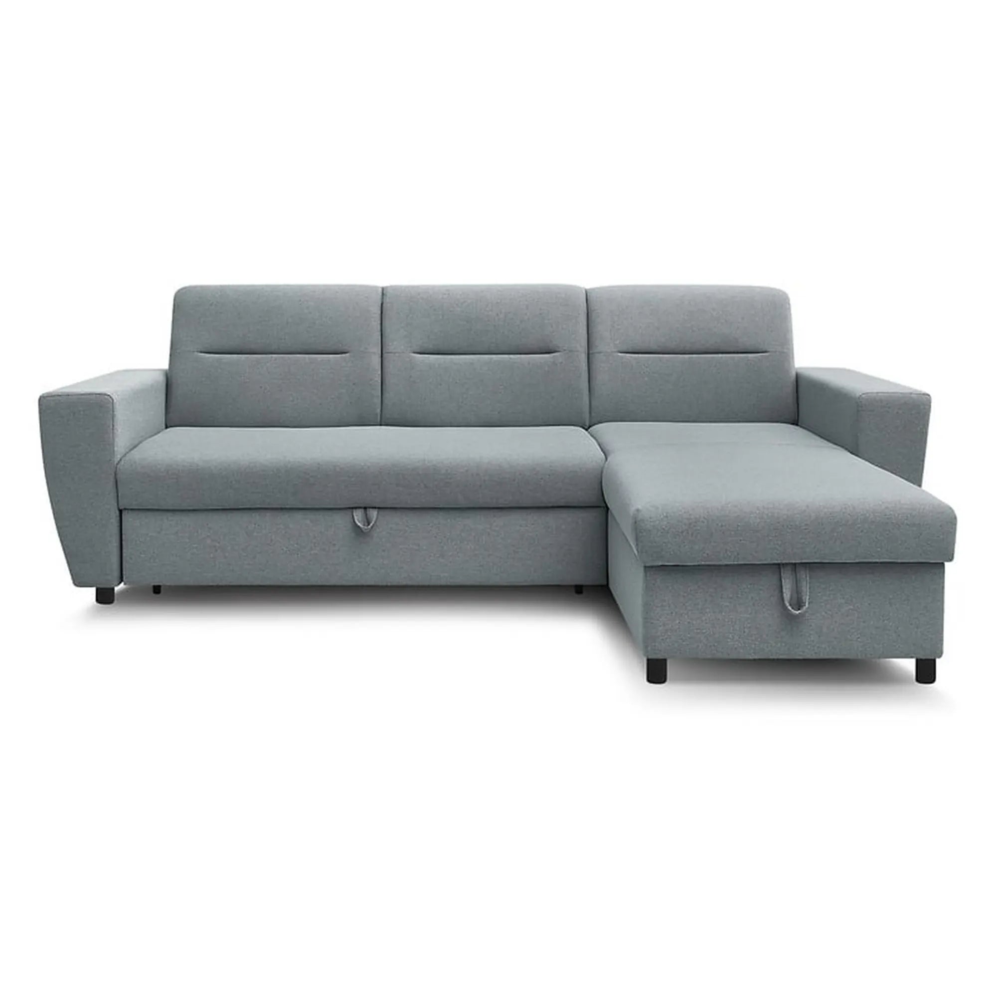 Coltar extensibil KIERTEN, universal, stofa clasica gri - Opium 85, cu lada depozitare, 248x162x84 cm