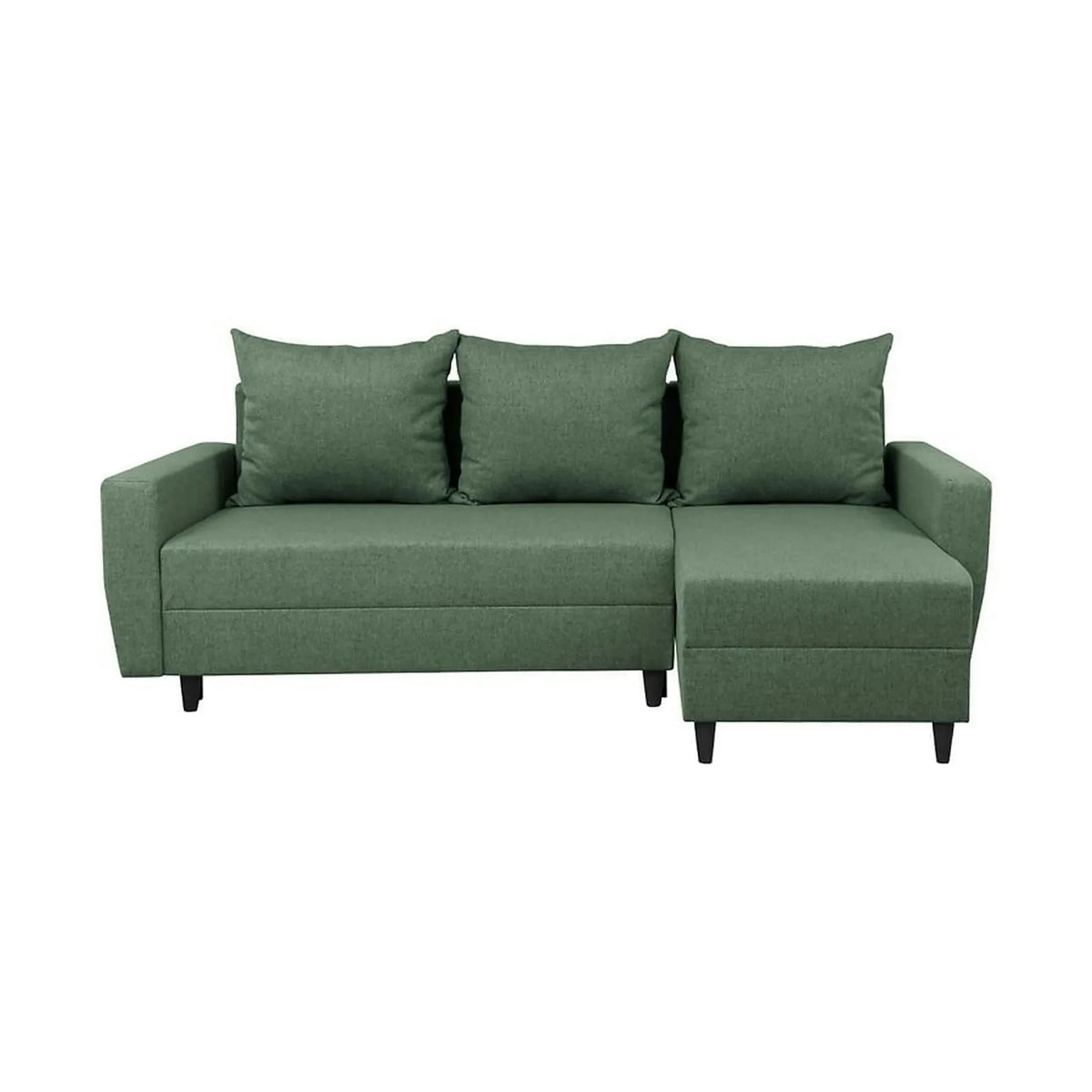 Coltar extensibil MALIN, universal, stofa clasica verde - Neve 34, cu lada depozitare, 230x136x98 cm