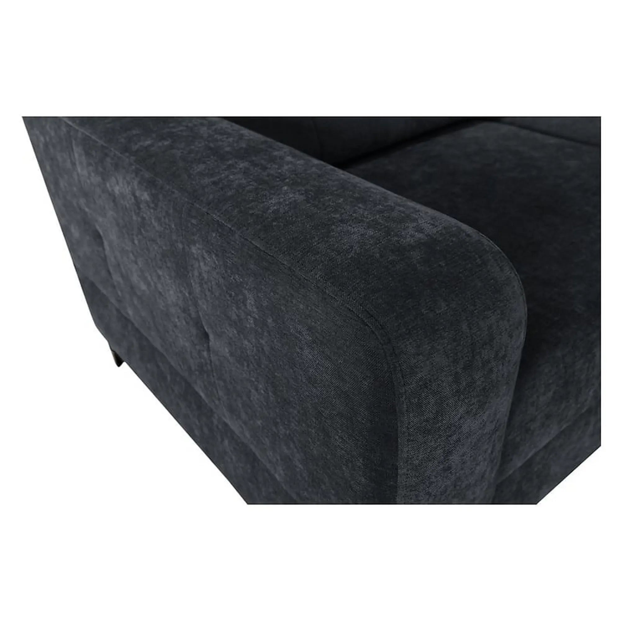 Coltar extensibil MANTO, sezlong dreapta, stofa catifelata negru - Wind 99, cu lada depozitare, 254x182x100 cm