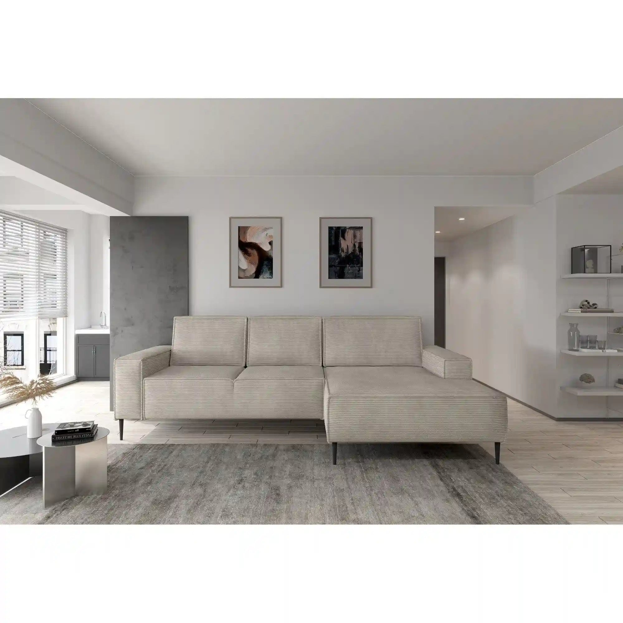 Coltar extensibil MATANO, personalizabil materiale din Gama Oferta Avantaj, cu lada depozitare, 270x163x89 cm