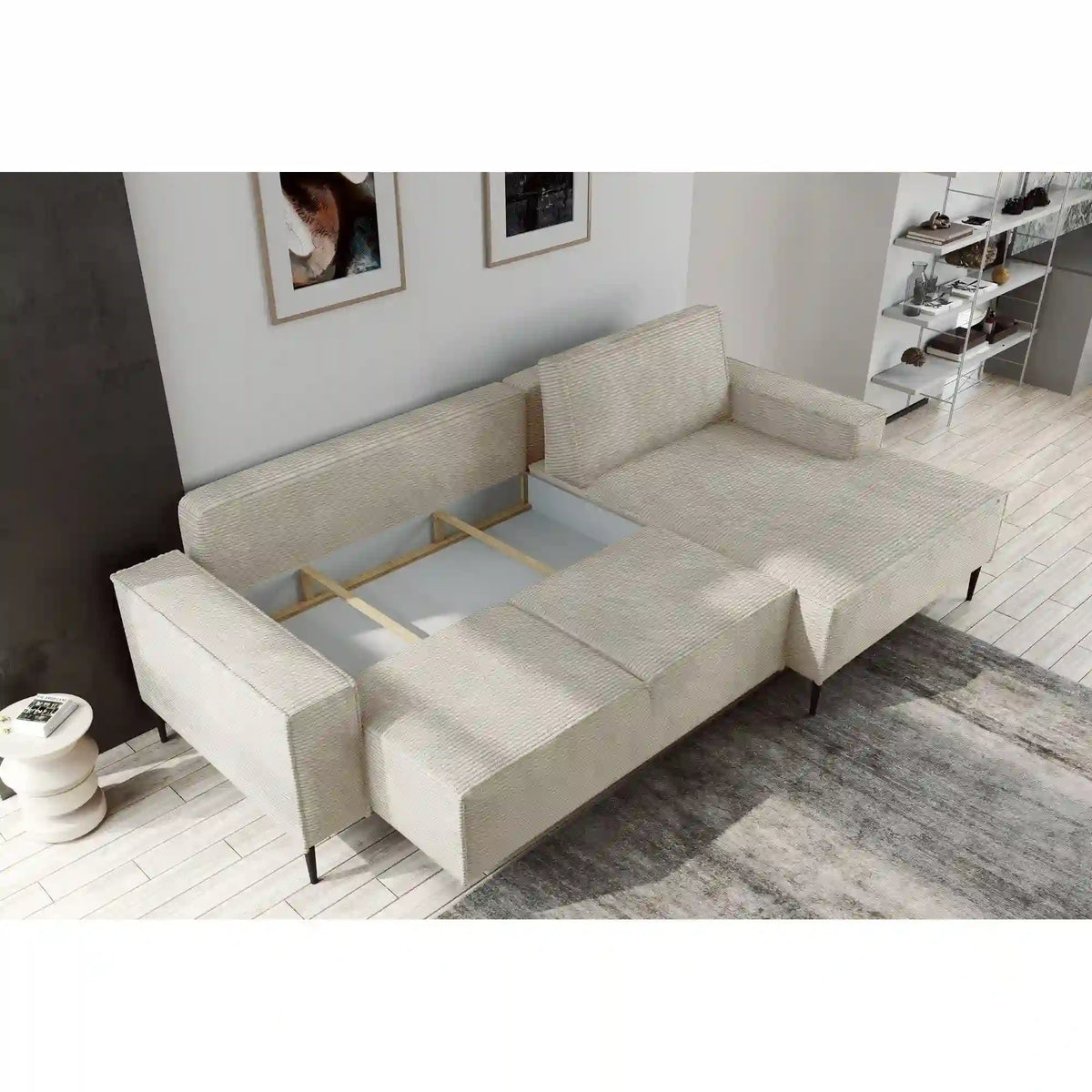 Coltar extensibil MATANO, personalizabil materiale din Gama Oferta Avantaj, cu lada depozitare, 270x163x89 cm