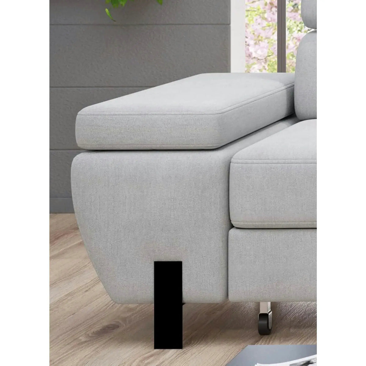 Coltar extensibil MOLINA L, personalizabil, cu lada depozitare si tetiere reglabile, 263x210x90 cm