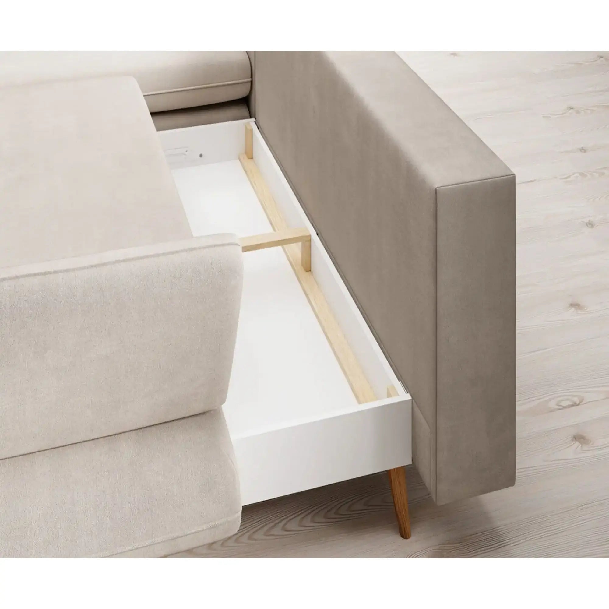 Coltar extensibil MONTE, personalizabil materiale gama Oferta Avantaj, cu lada depozitare, 283x181x90 cm