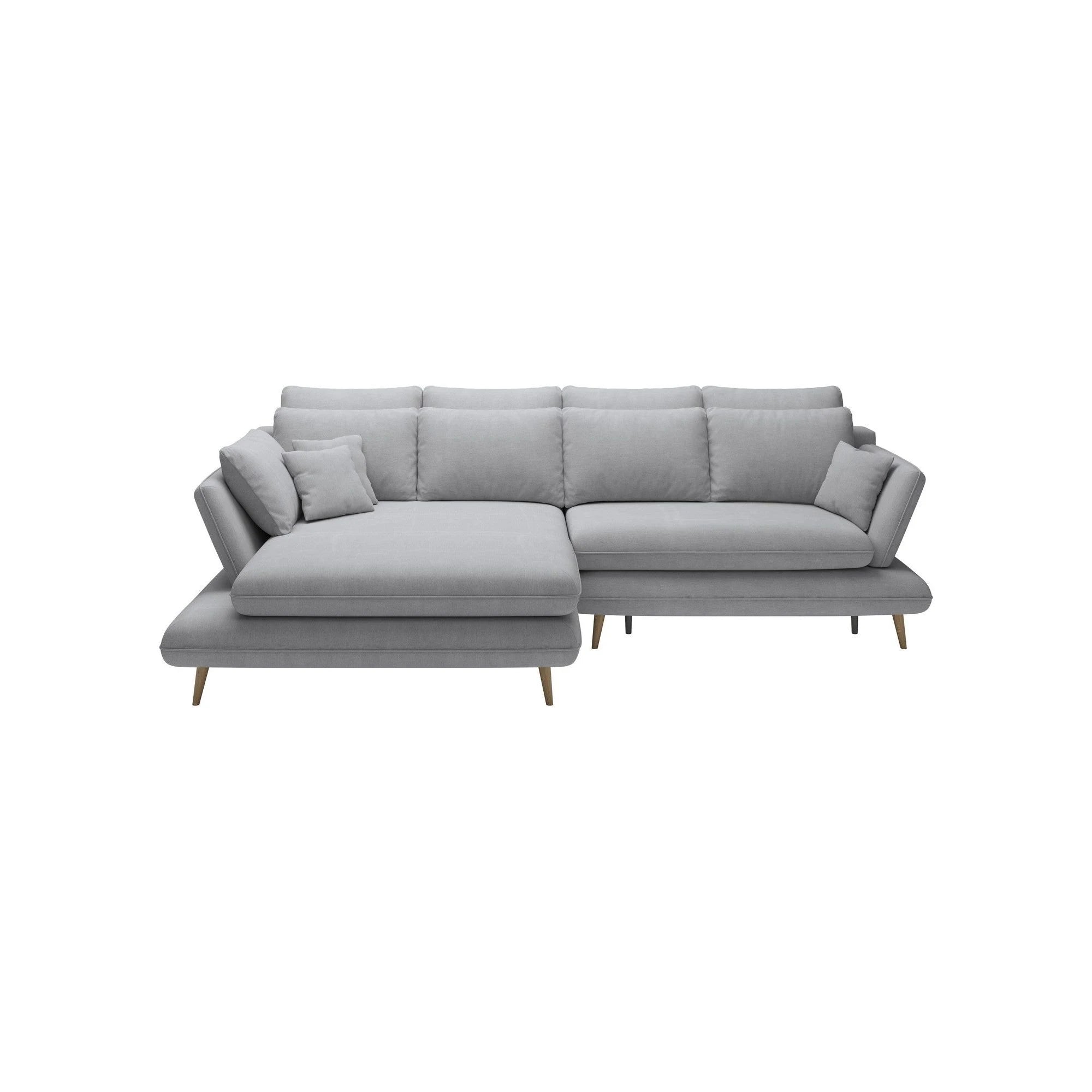 Coltar extensibil MONTE, sezlong stanga, stofa catifelata verde marin - Terra 72, Gama Premium, cu lada depozitare, 283x181x90 cm